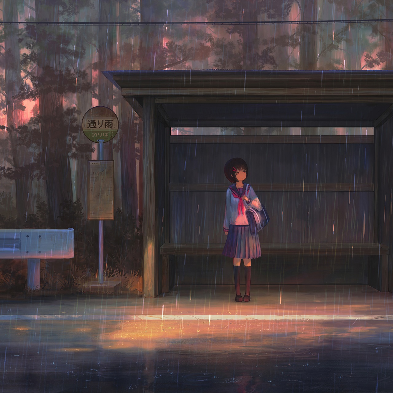 Wallpaper 4k Rain Anime Girl Bustand 4k Wallpaper