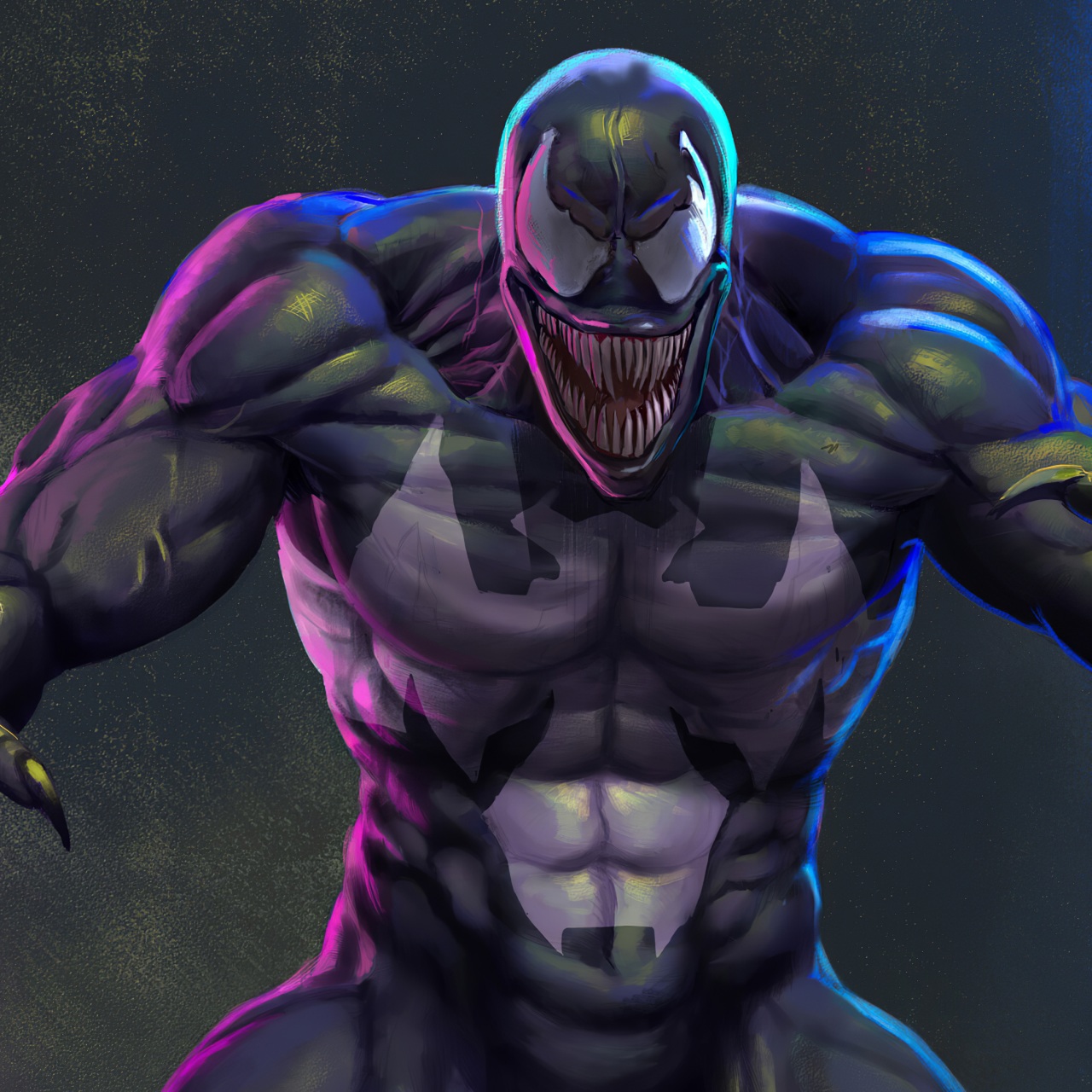 Venom Purple Theme Wallpaper 4K