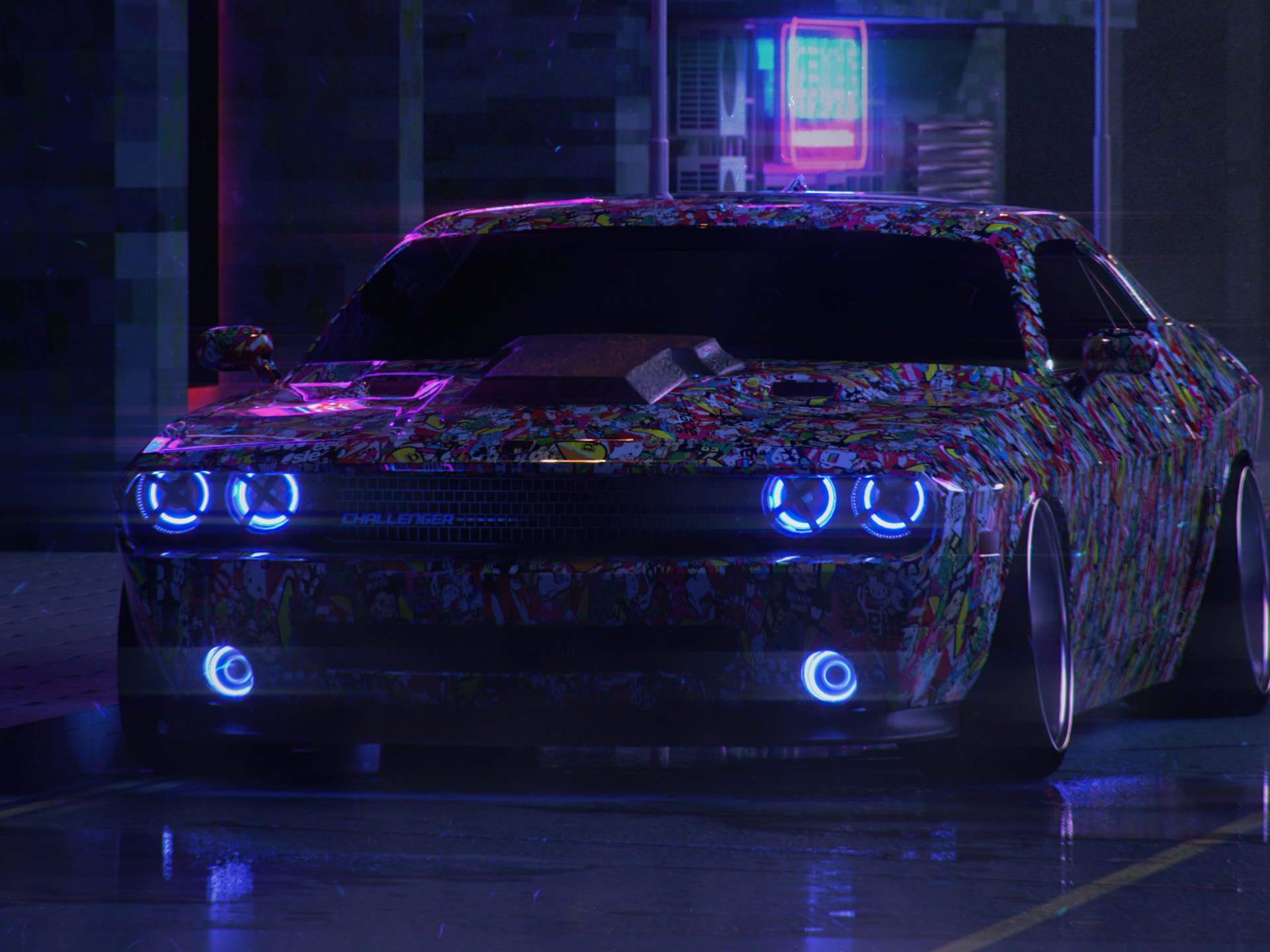 Dodge Challenger On Street Neon 4k - 4k Wallpapers - 40.000+ ipad ...