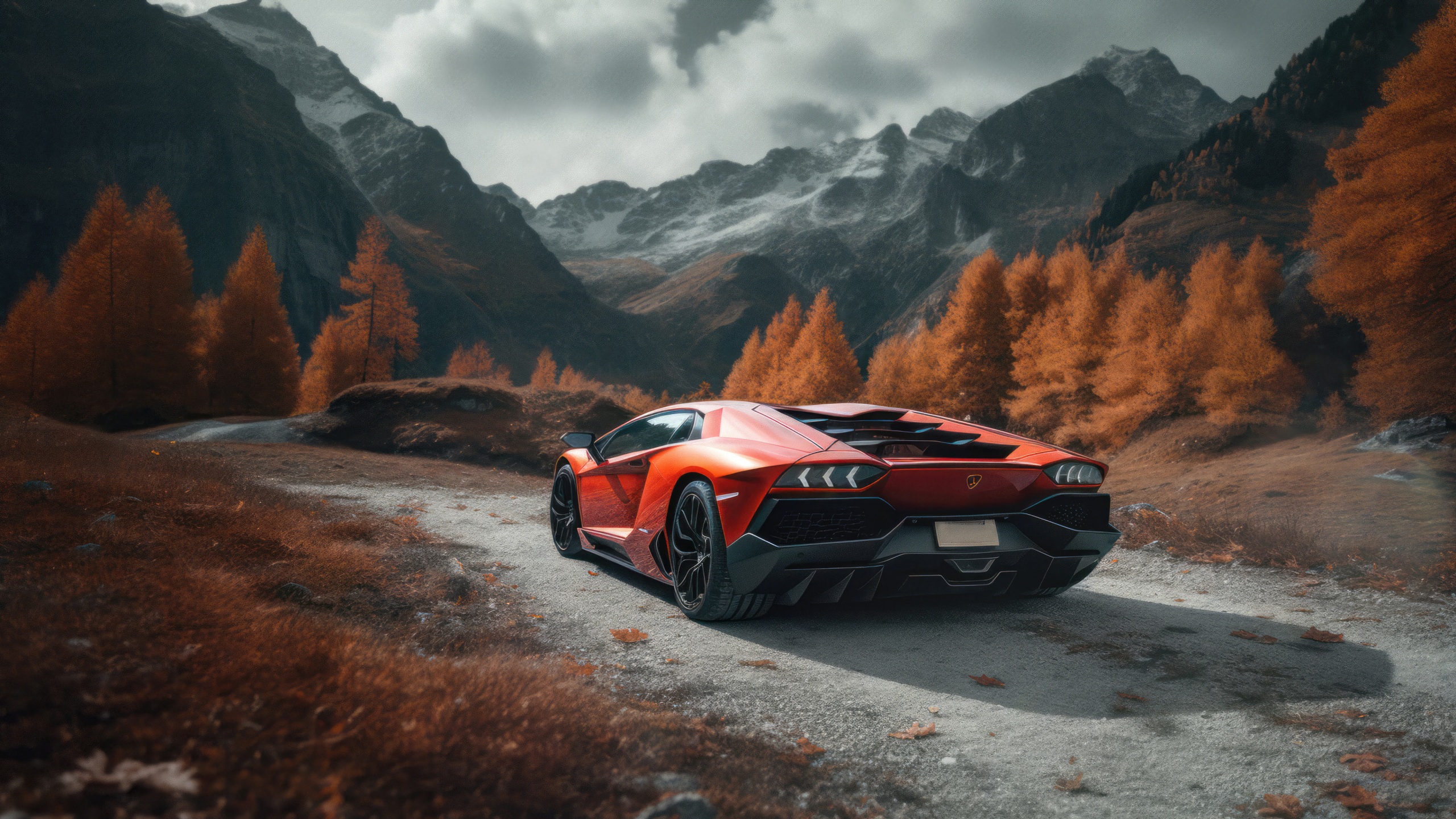 Orange Lamborghini Aventador Rear 4k - Free 4k Wallpapers - 40.000