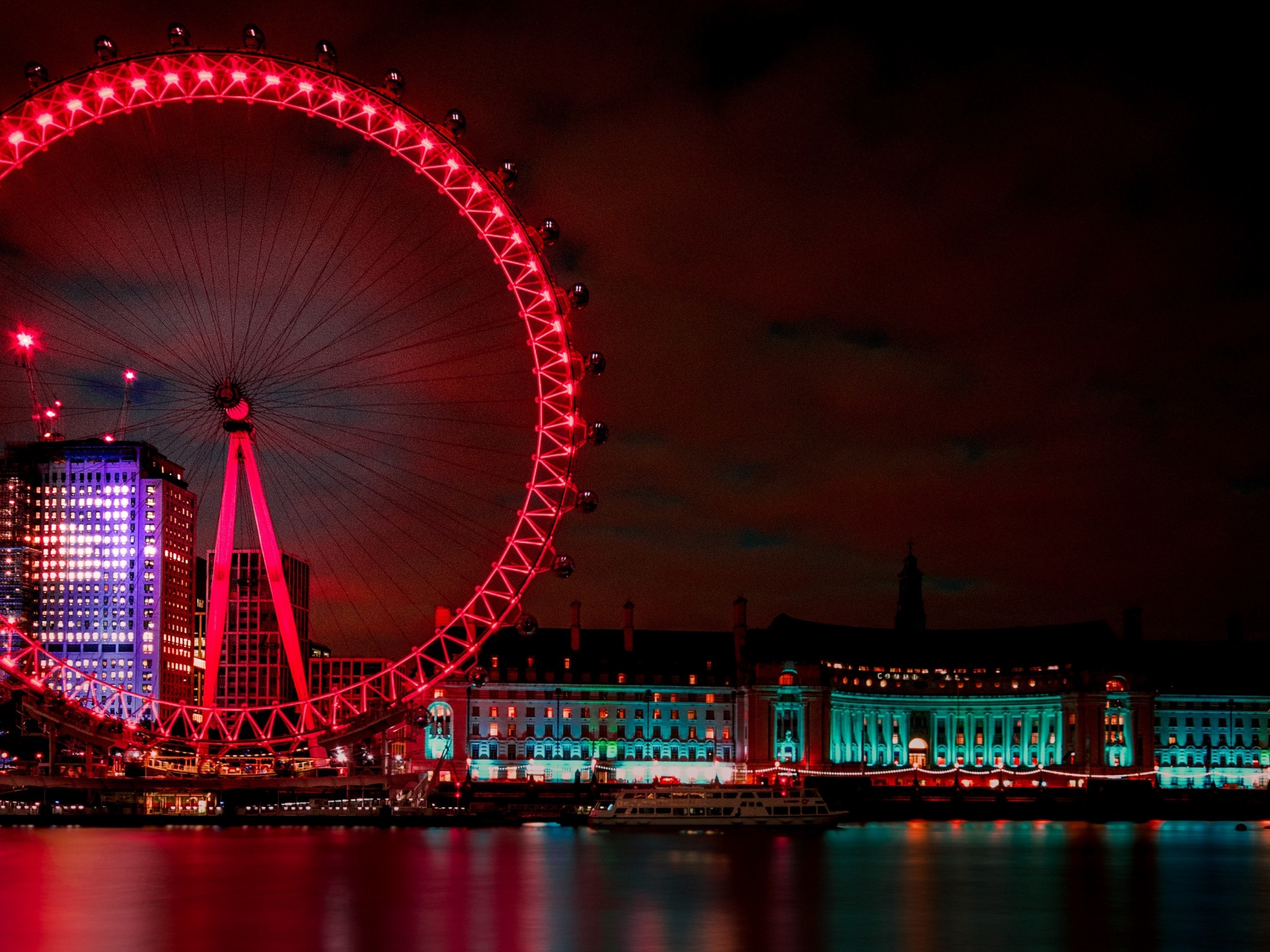 ferris wheel, night city, london, united kingdom 4k - 4k Wallpapers ...