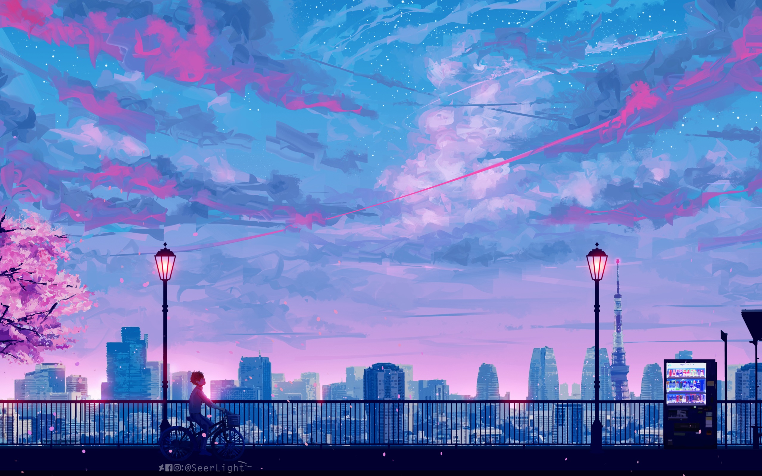 Nếu bạn thích Anime và những dòng phim tiên hiệp, thì không thể bỏ qua những bức hình anime cityscape đẹp mắt. Tựa như một bộ phim viễn tưởng, bạn sẽ được chìm đắm trong những thành phố ảo tuyệt đẹp và đầy mê hoặc.