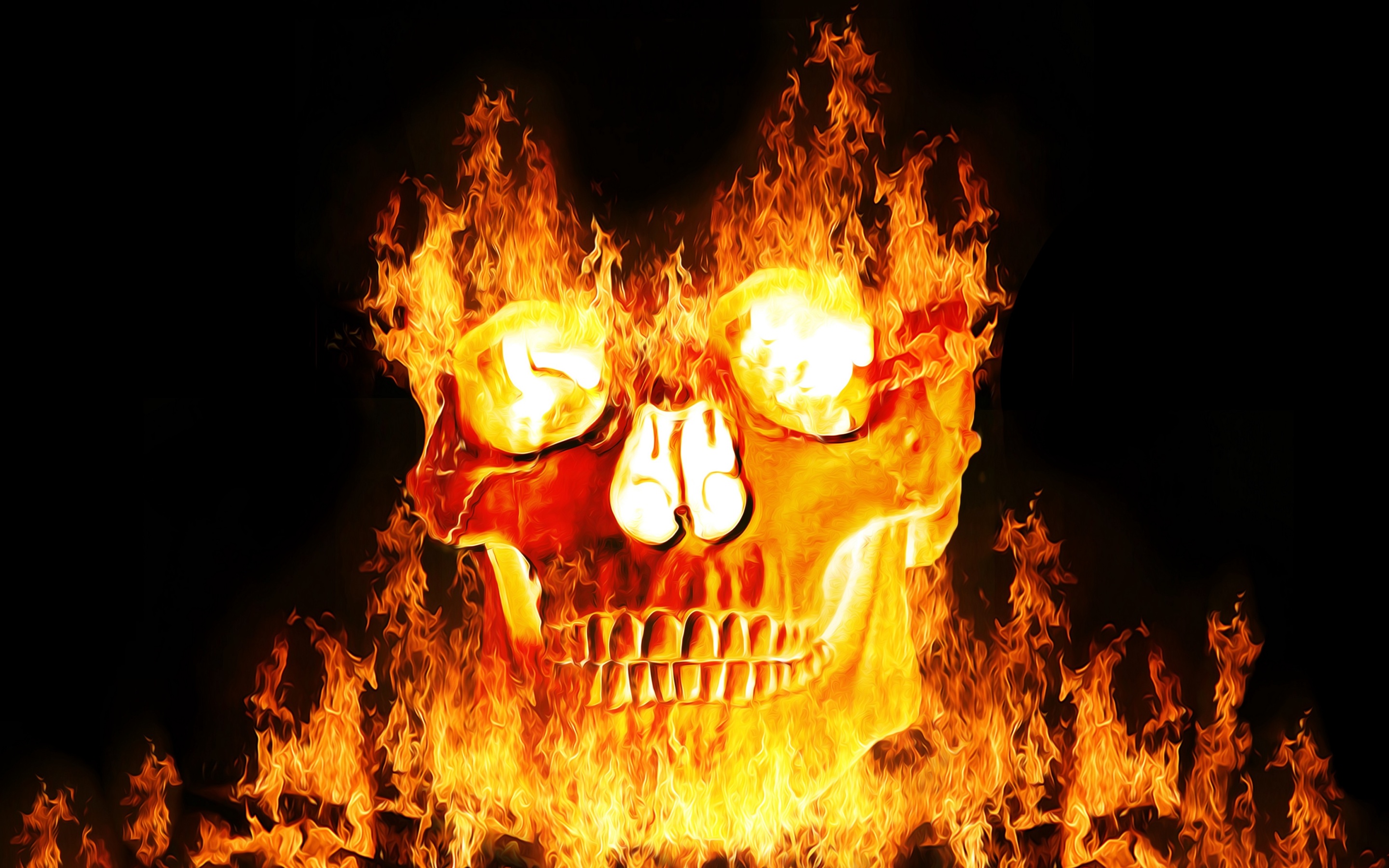 skull, fire, flame, dark 4k - 4k Wallpapers - 40.000+ ipad wallpapers ...