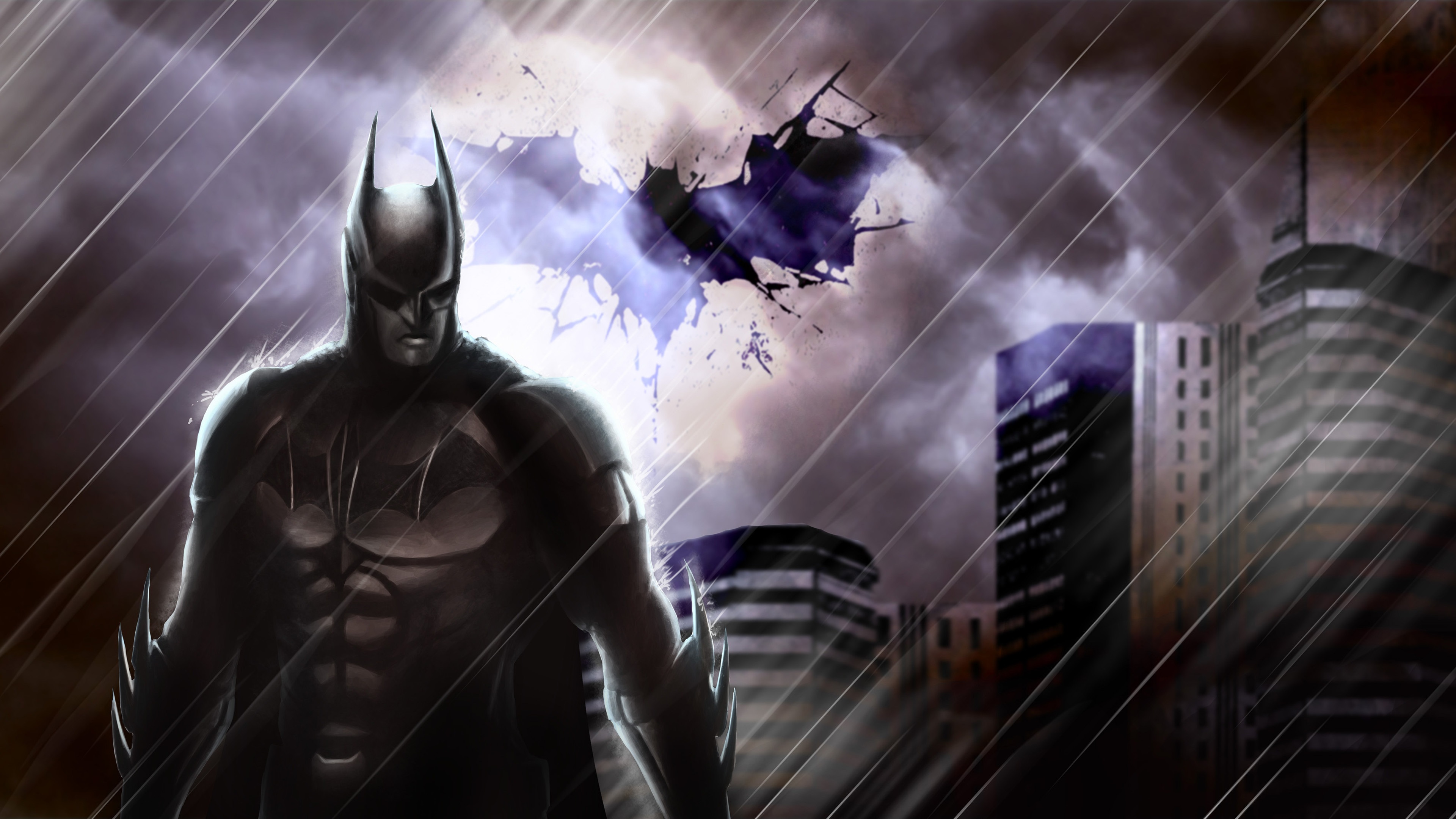 Download 8k Ultra Hd Amoled Batman In Rain Wallpaper