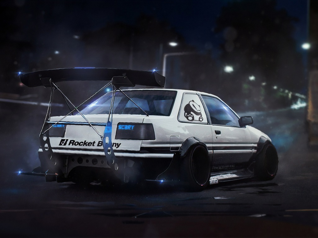 Wallpaper 4k Toyota Ae86 Scary Digital Art Wallpaper