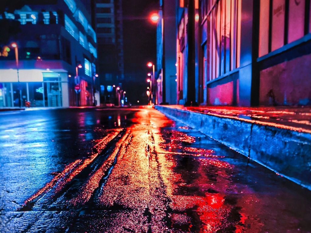 street, night, wet, neon, city 4k - 4k Wallpapers - 40.000+ ipad ...