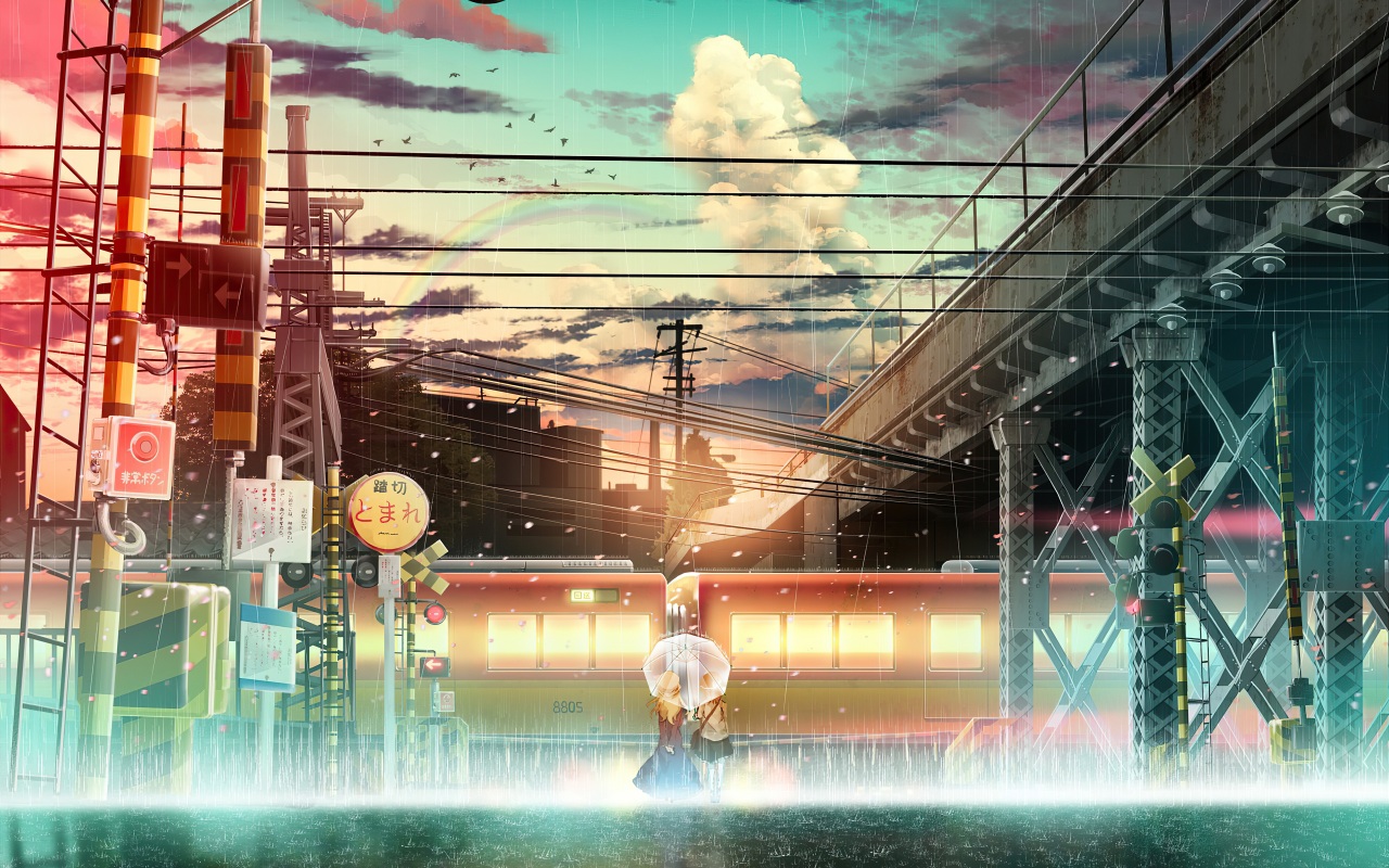 Anime Girl Raining Train Lines - 4k Wallpapers - 40.000+ ipad ...