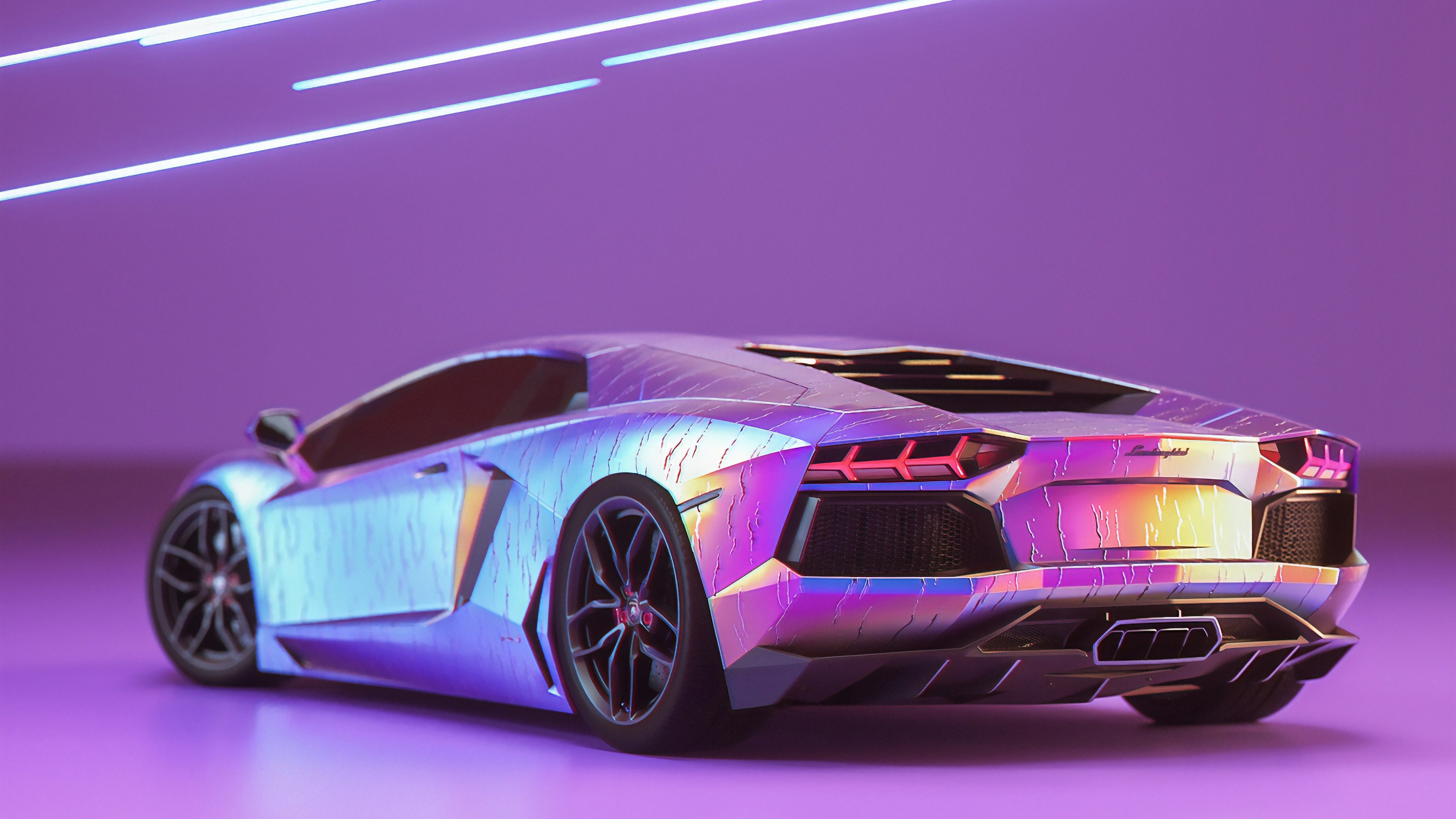 Wallpaper 4k Lamborghini Aventador New Rear Wallpaper