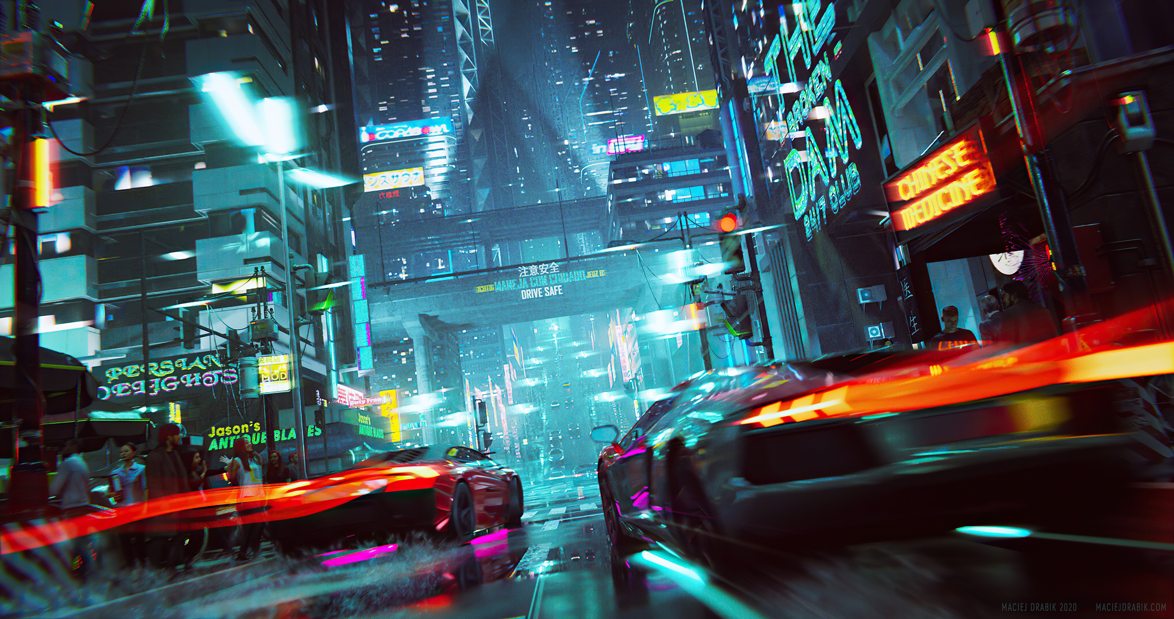 Cyberpunk neon city фото 80