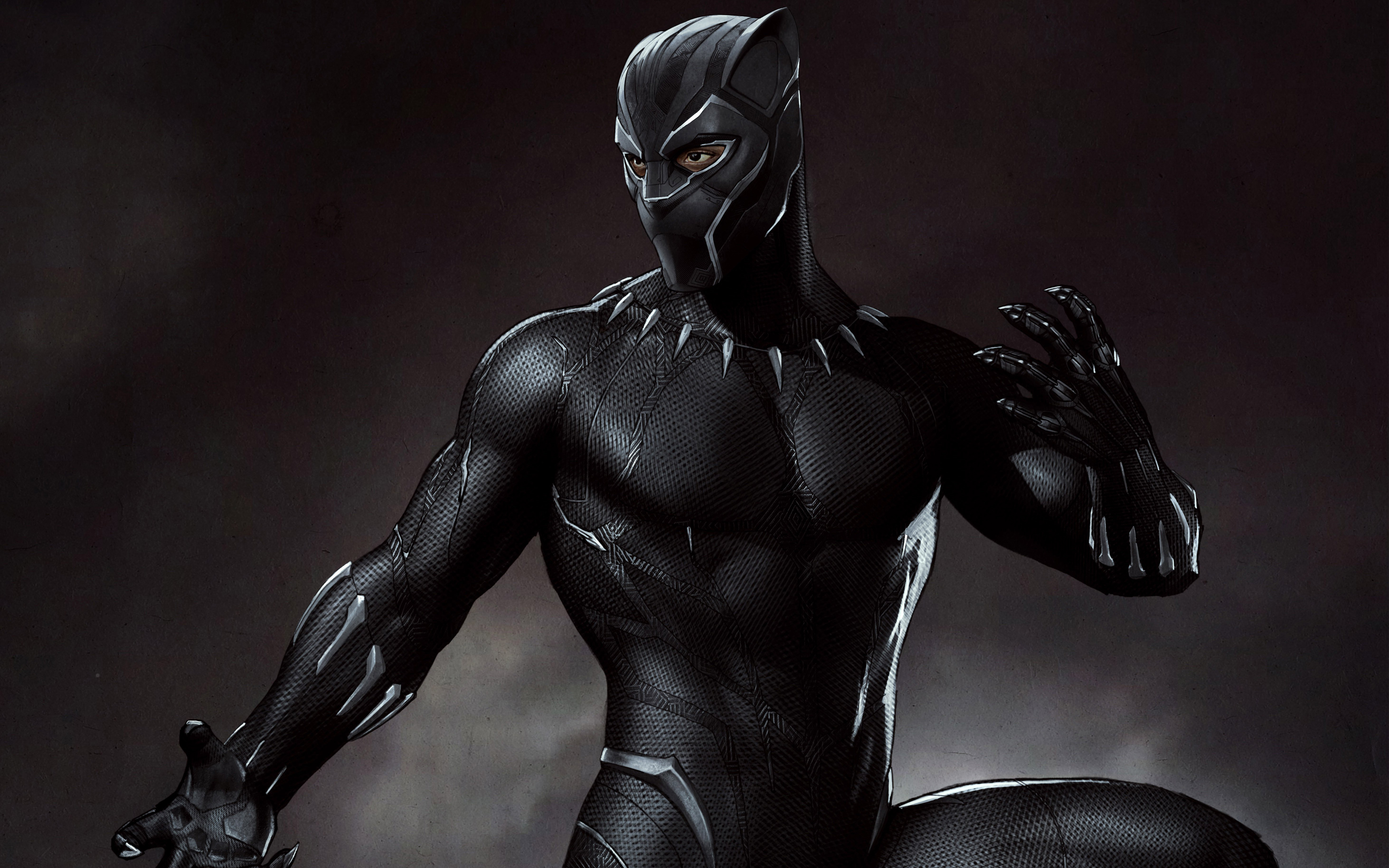 Wallpaper 4k Black Panther Artwork 5k Artwork Black Panther Waves