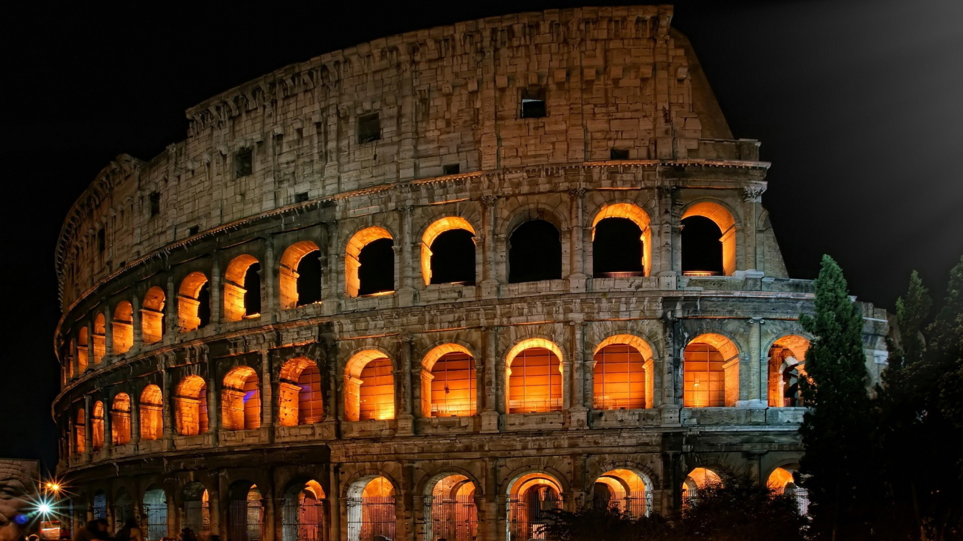 Aerial view of Colosseum in Rome with cloudy sky on Craiyon