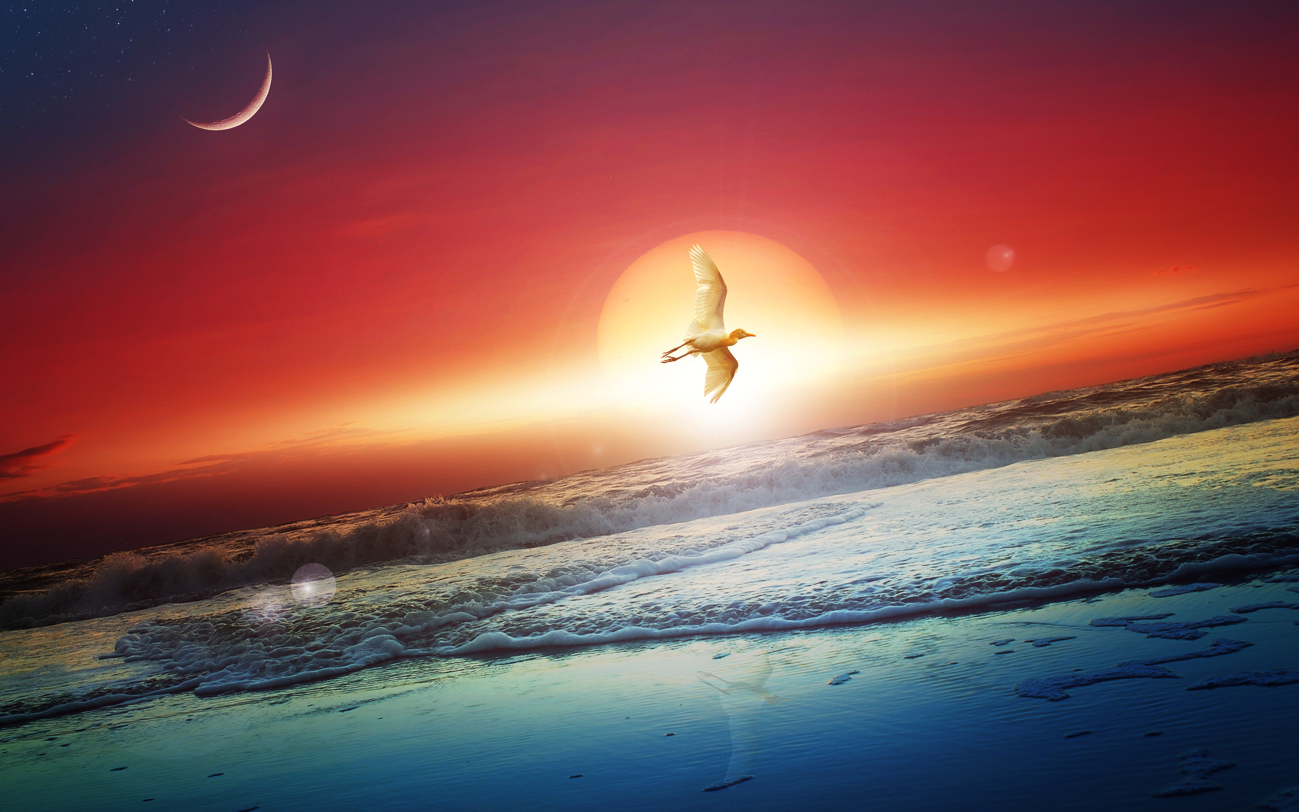 Download Night Sun Moon And Stars Wallpaper  Wallpaperscom