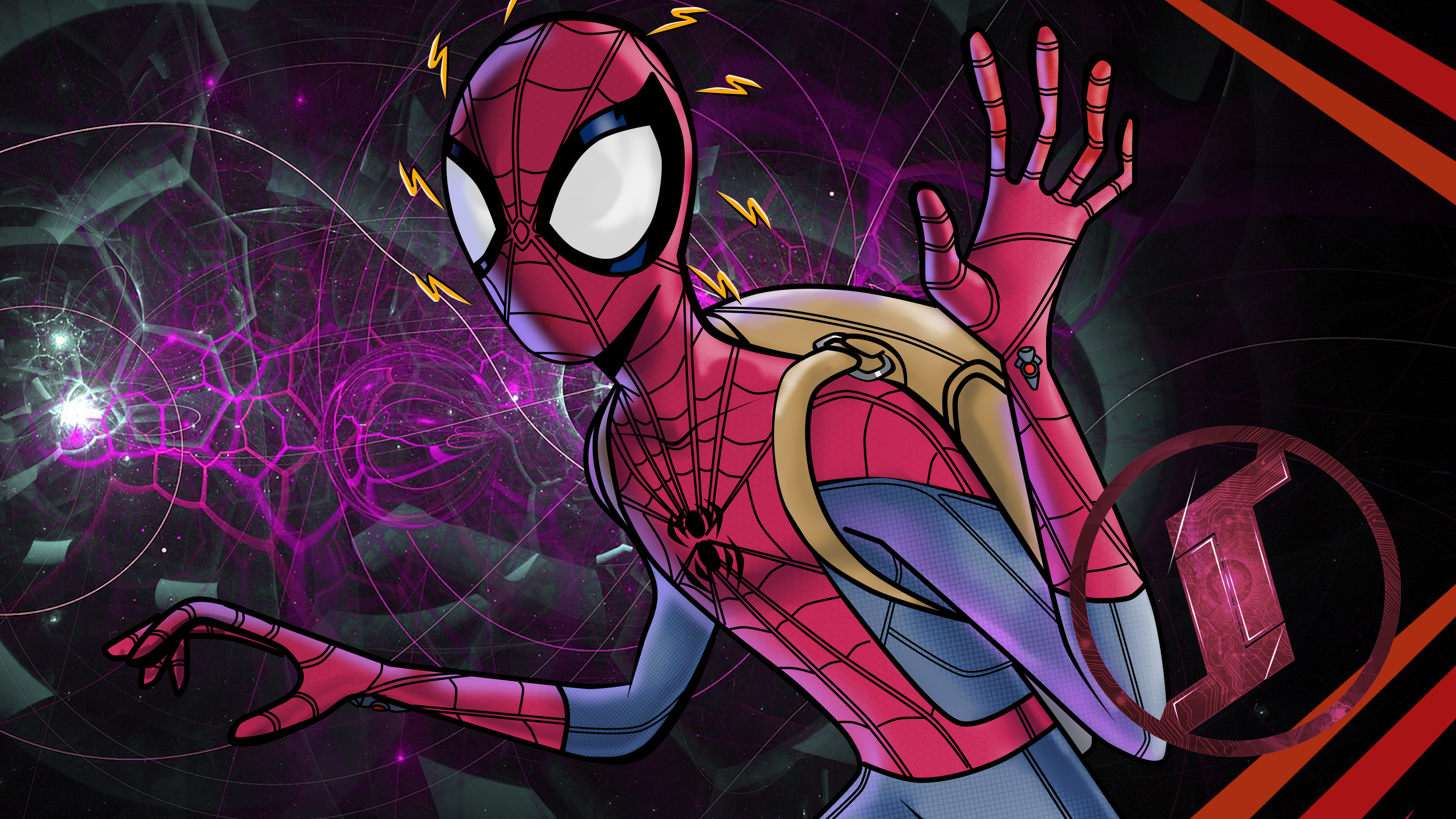 5k spiderman digital art 1536523106