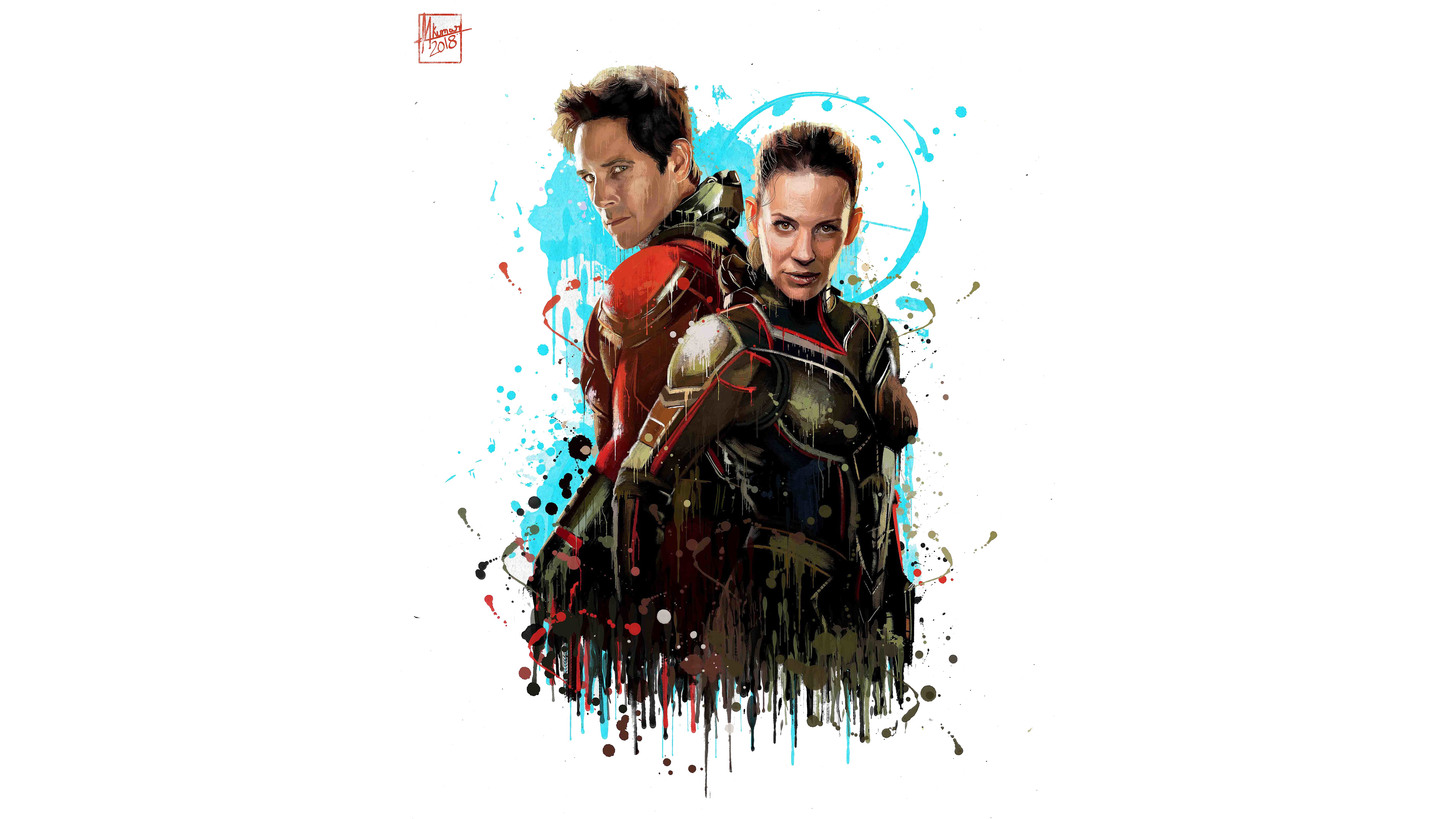 Wallpaper 4k Antman And The Wasp Splash Art 2018 Movies Wallpapers