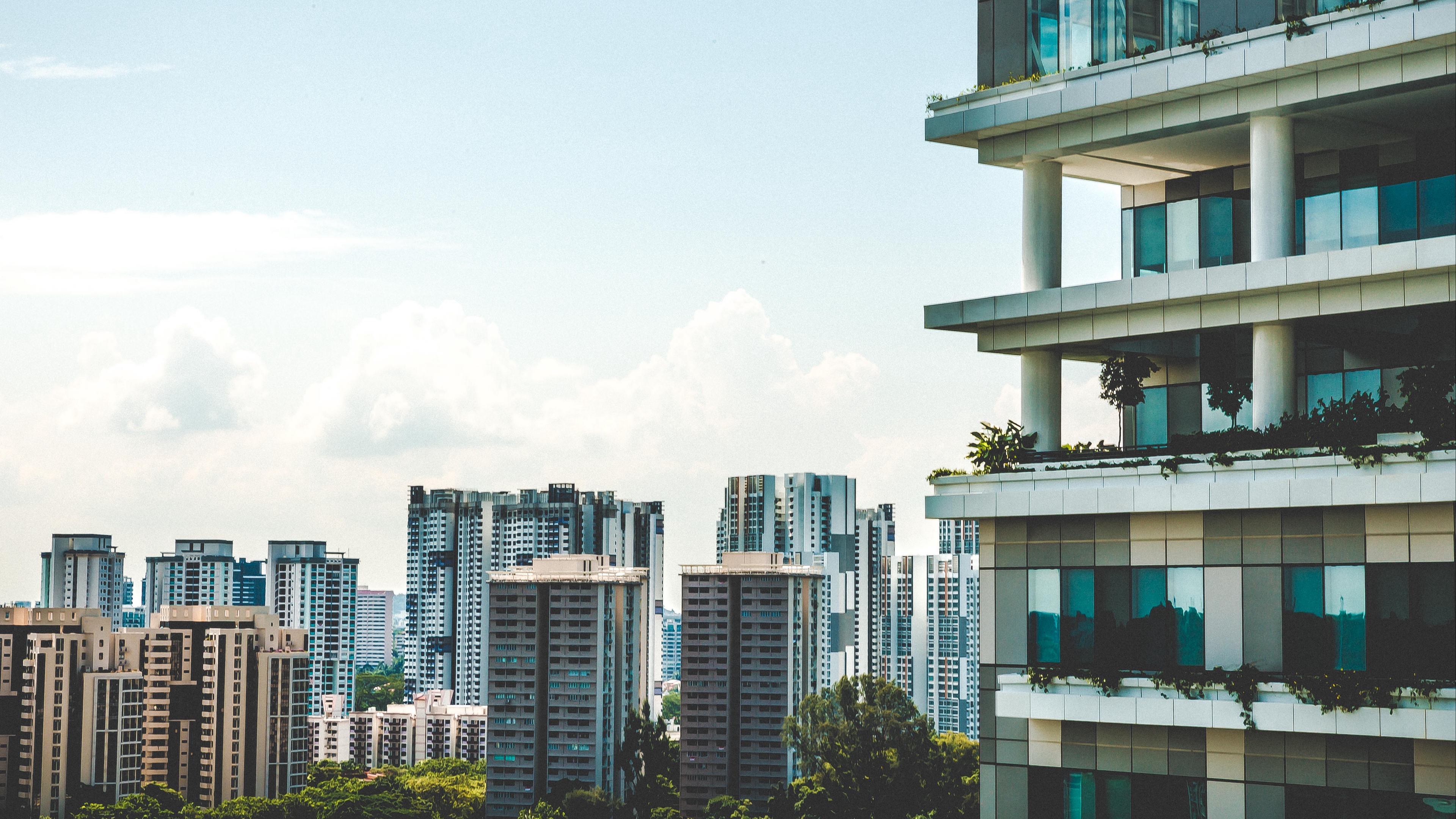 balcony facade skyscrapers glass 4k 1538064902