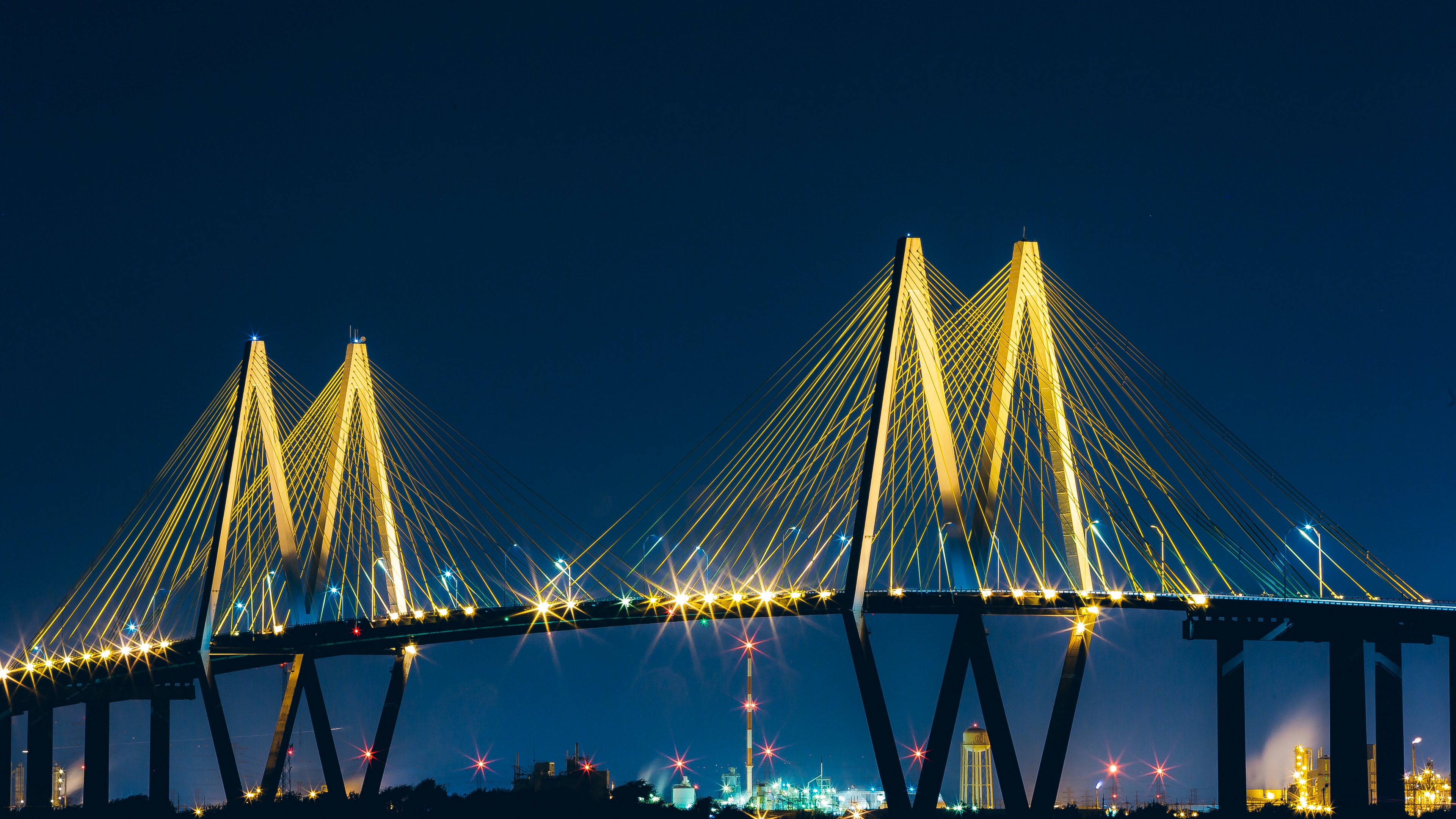 baytown united states bridge night 4k 1538066058