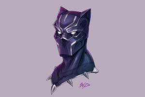 black panther headshot minimalism 1536521632