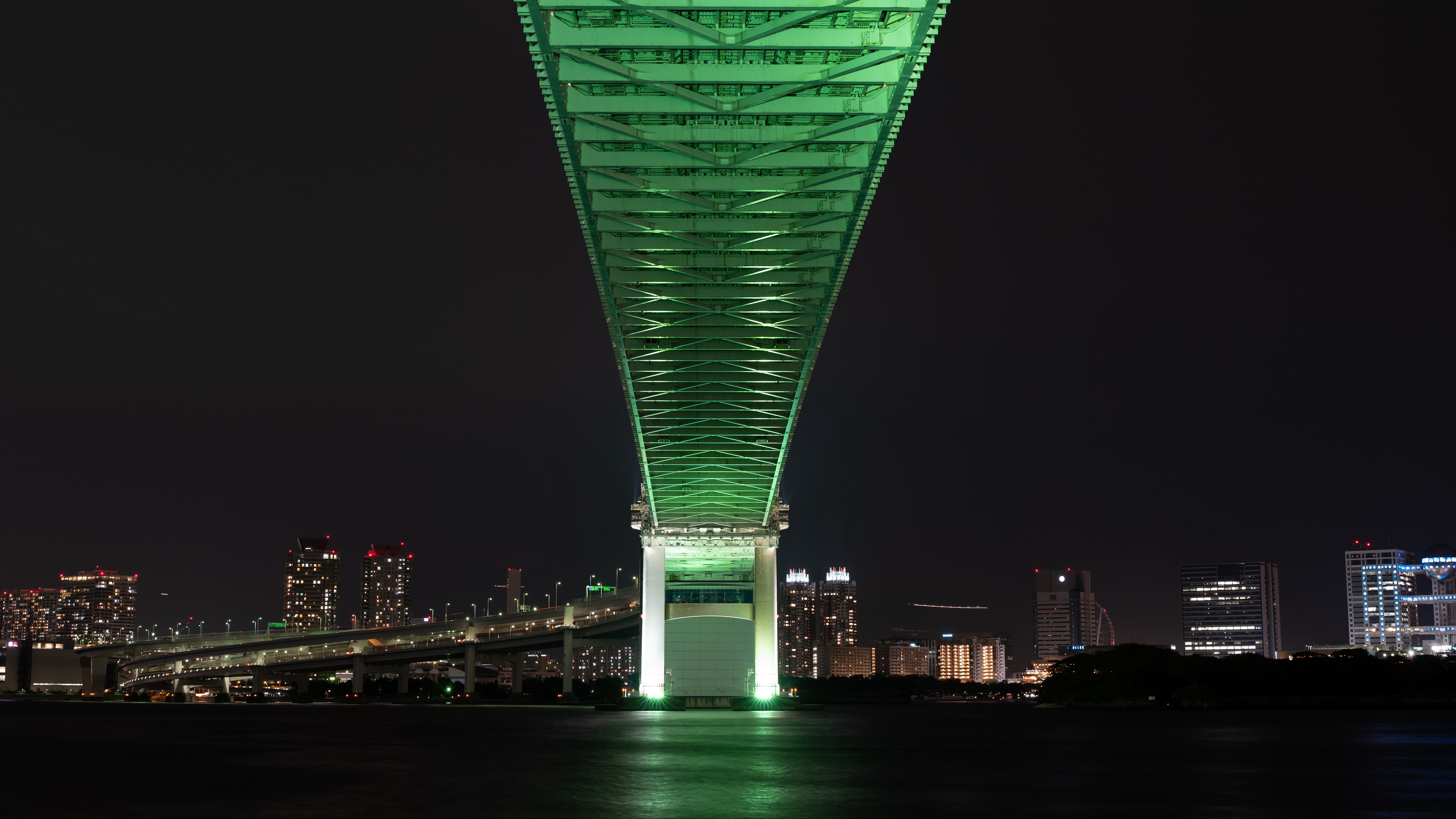 Wallpaper 4k Bridge Night City Tokyo Japan 4k Bridge Night City Tokyo