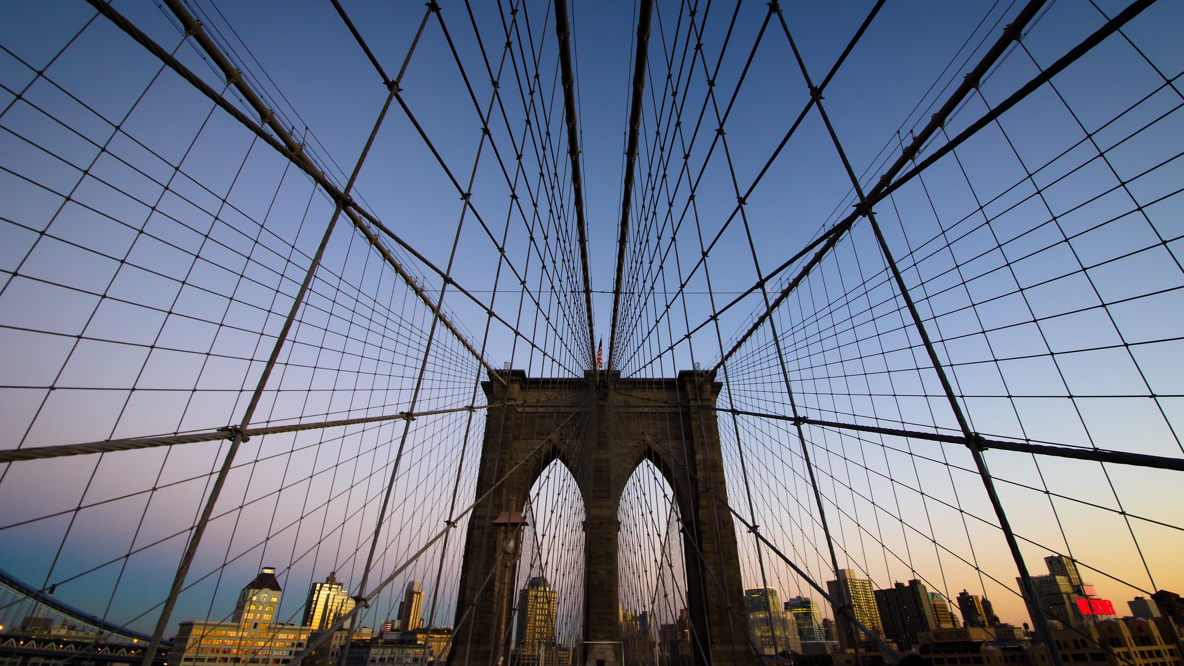 brooklyn bridge new york evening 4k 1538065249