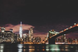 brooklyn usa night city bridge 4k 1538067261