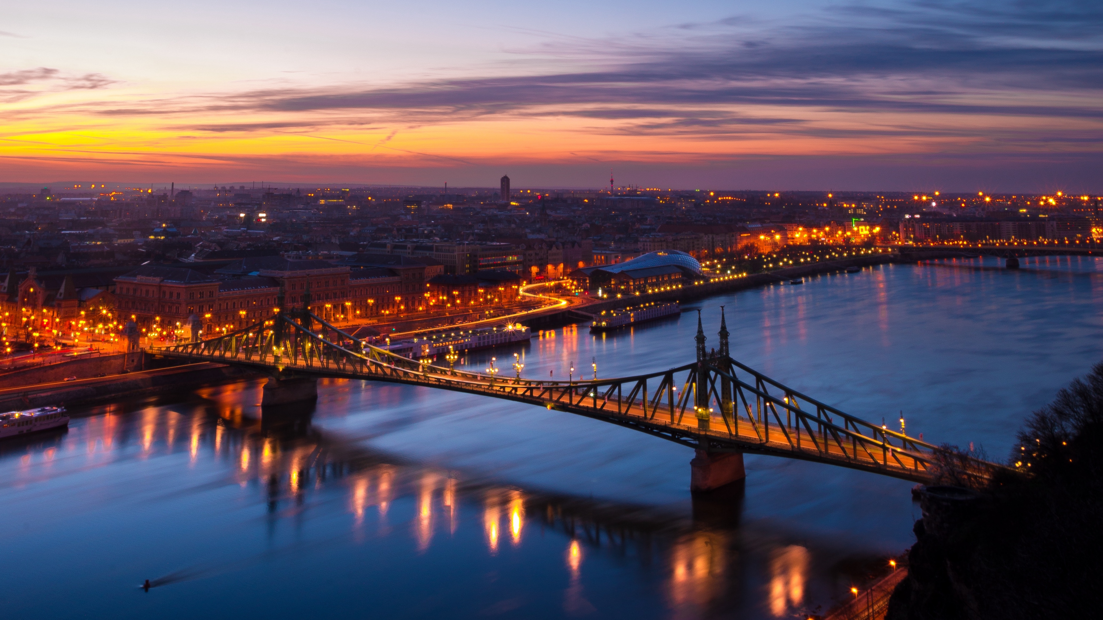 budapest hungary night city bridge 4k 1538066039