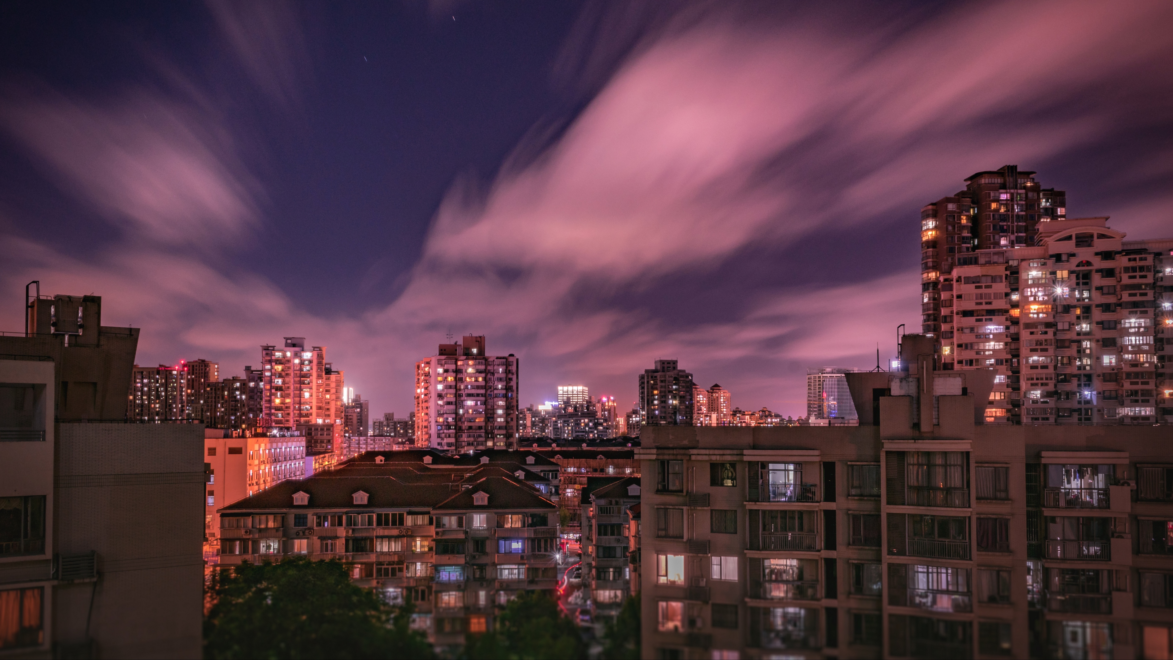 buildings sky night 4k 1538066167