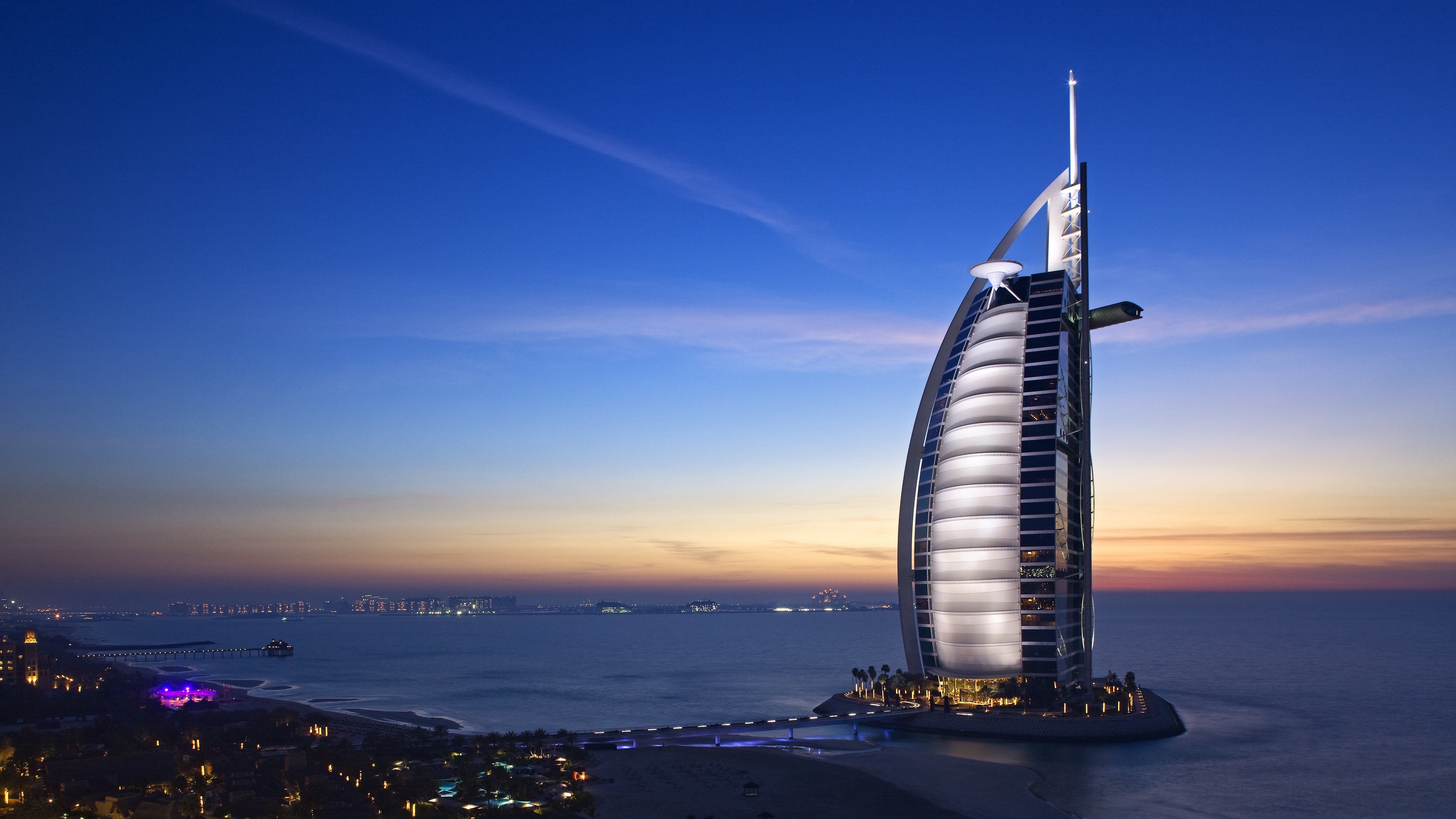 Wallpaper 4k Burj Al Arab Hotel Dubai Uae Sky Sea 4k Wallpaper