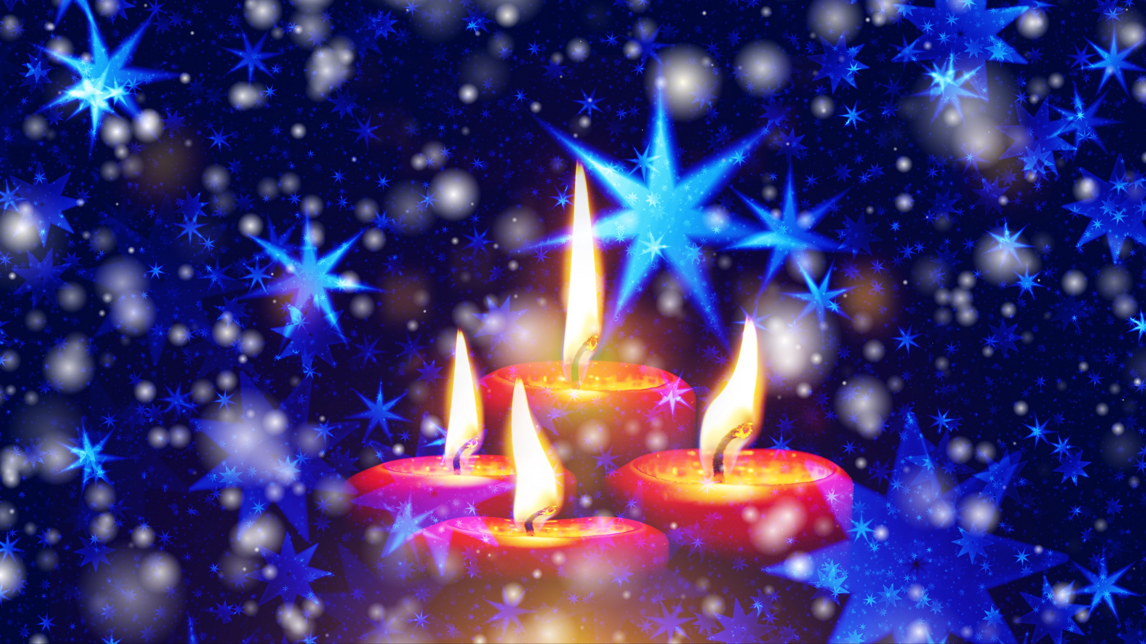 candles stars snowflakes glitter 4k 1538344973