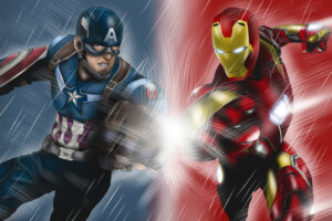 captain america and iron man artwork 5k 1536520360