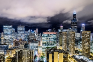 chicago night city skyscrapers exposition 4k 1538066157