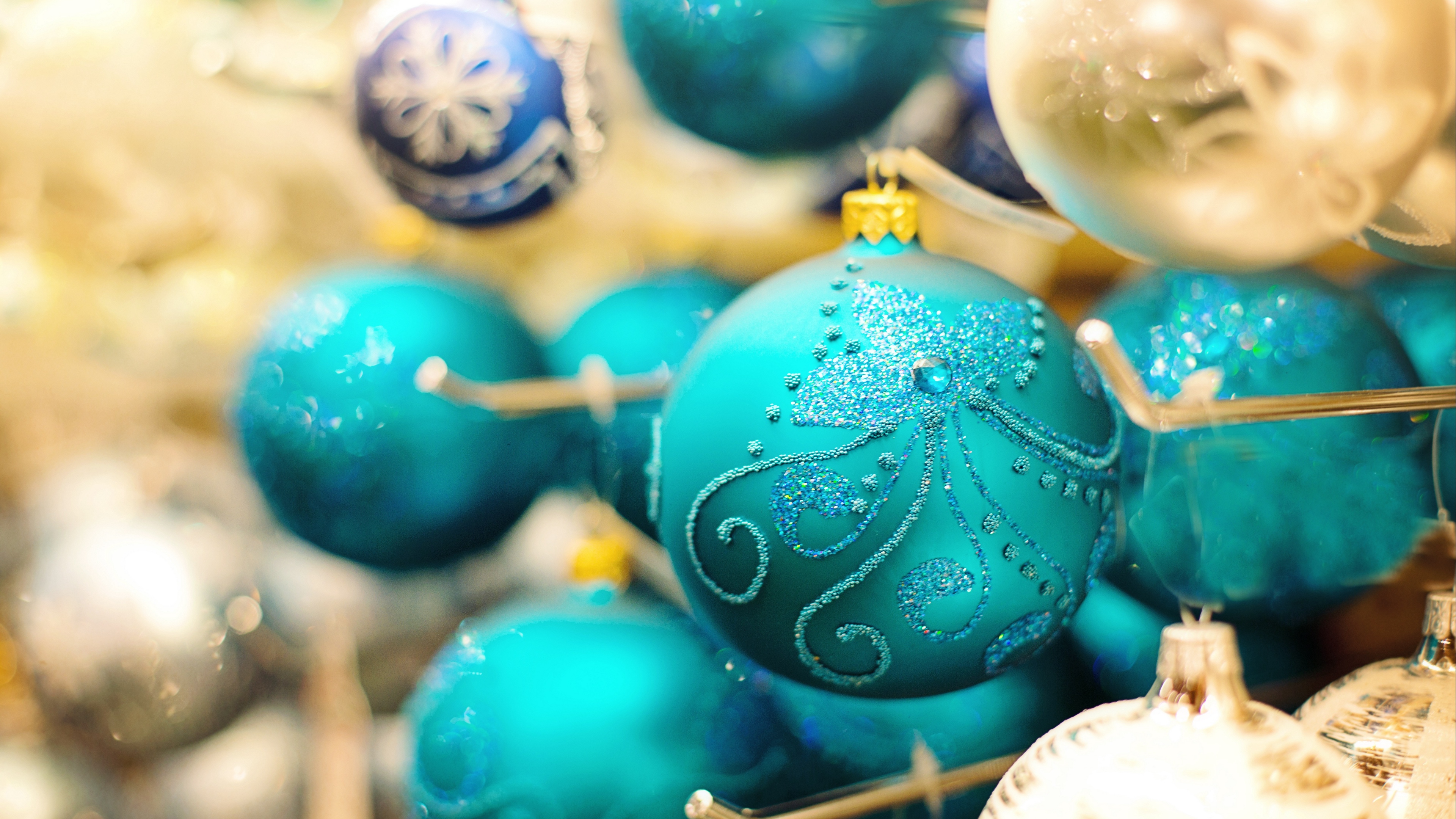 christmas decorations christmas new year balls patterns 4k 1538344552