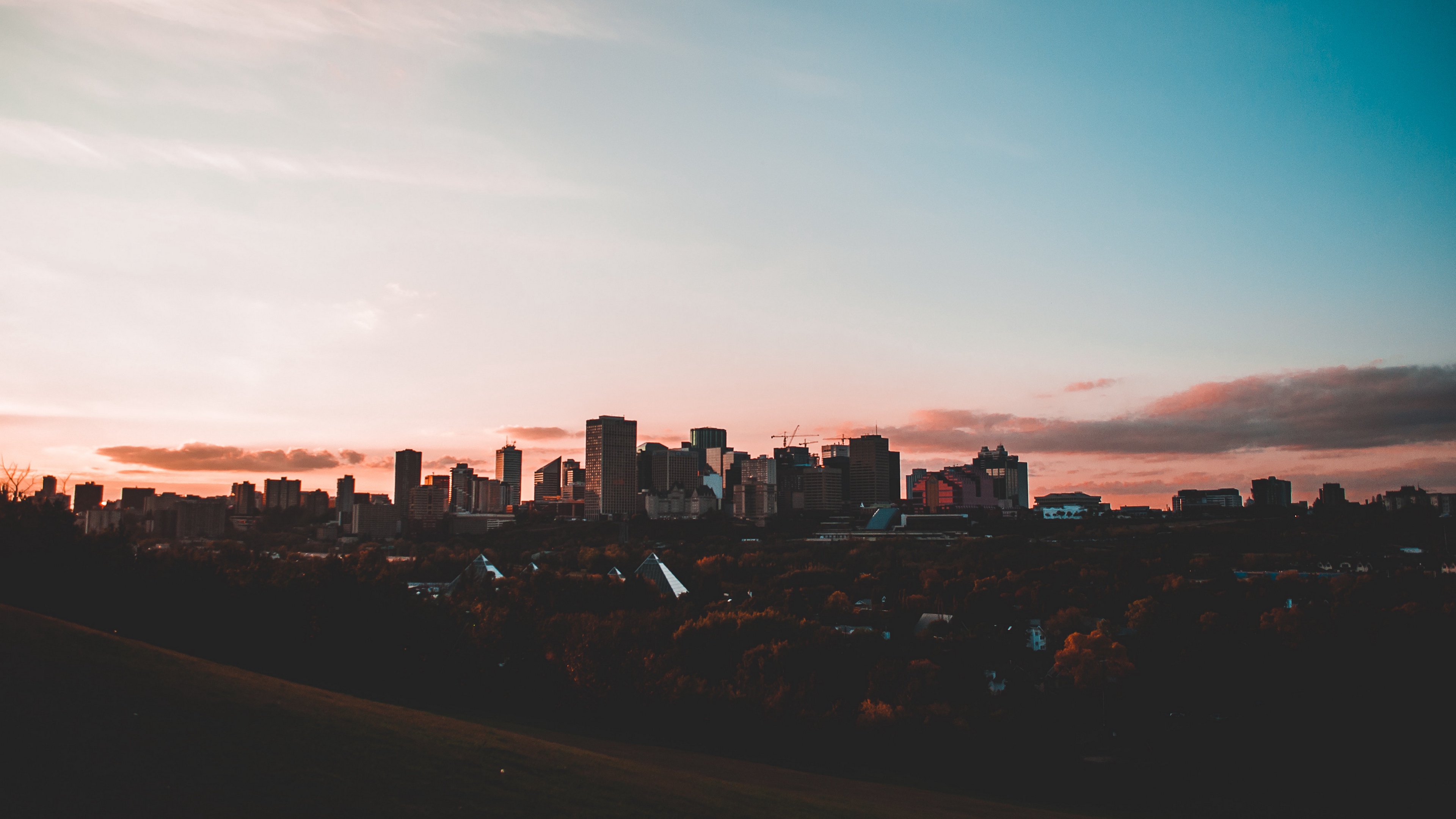 city buildings sunset sky 4k 1538065369