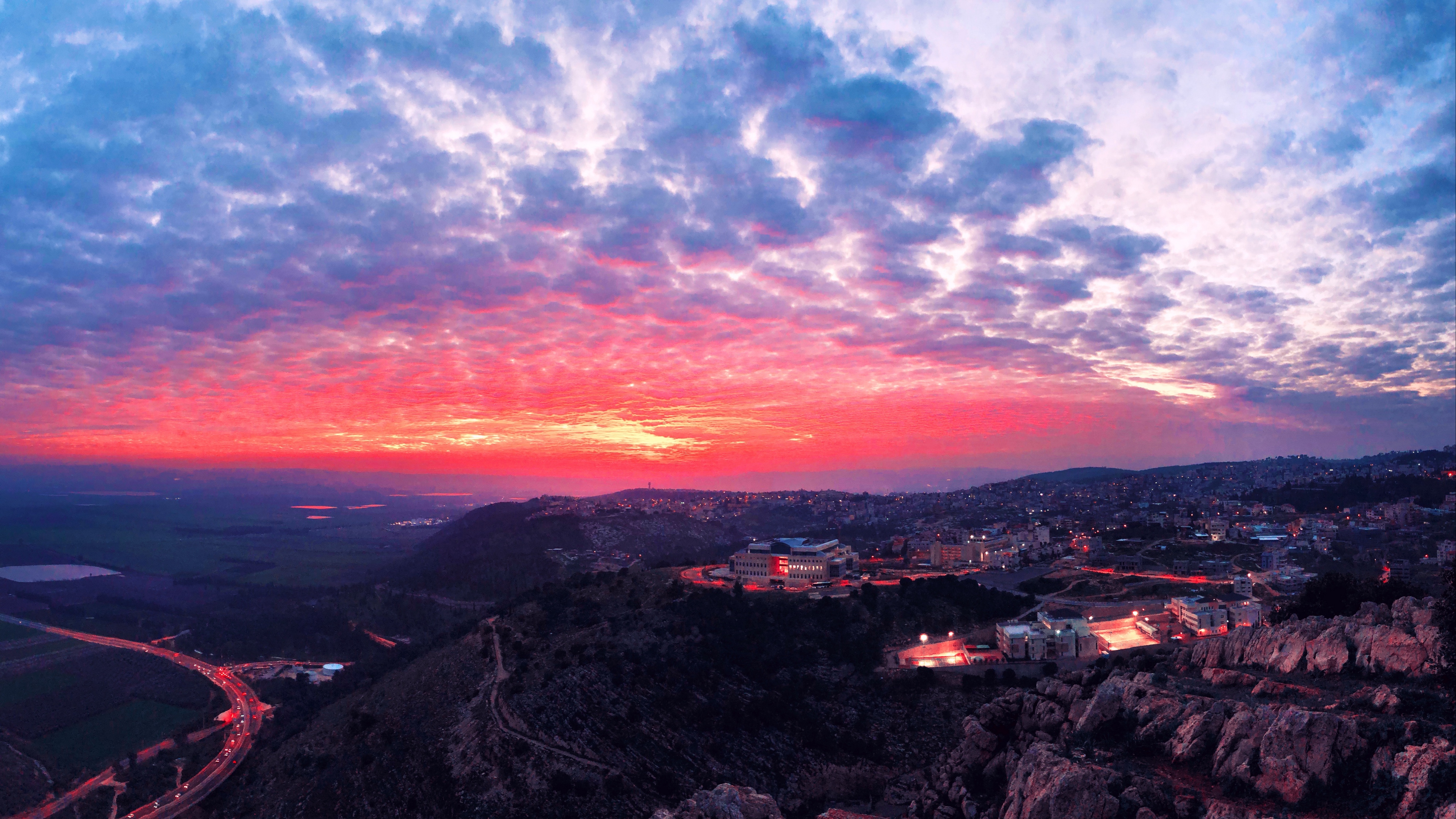 city evening sunset sky uplands 4k 1538068130