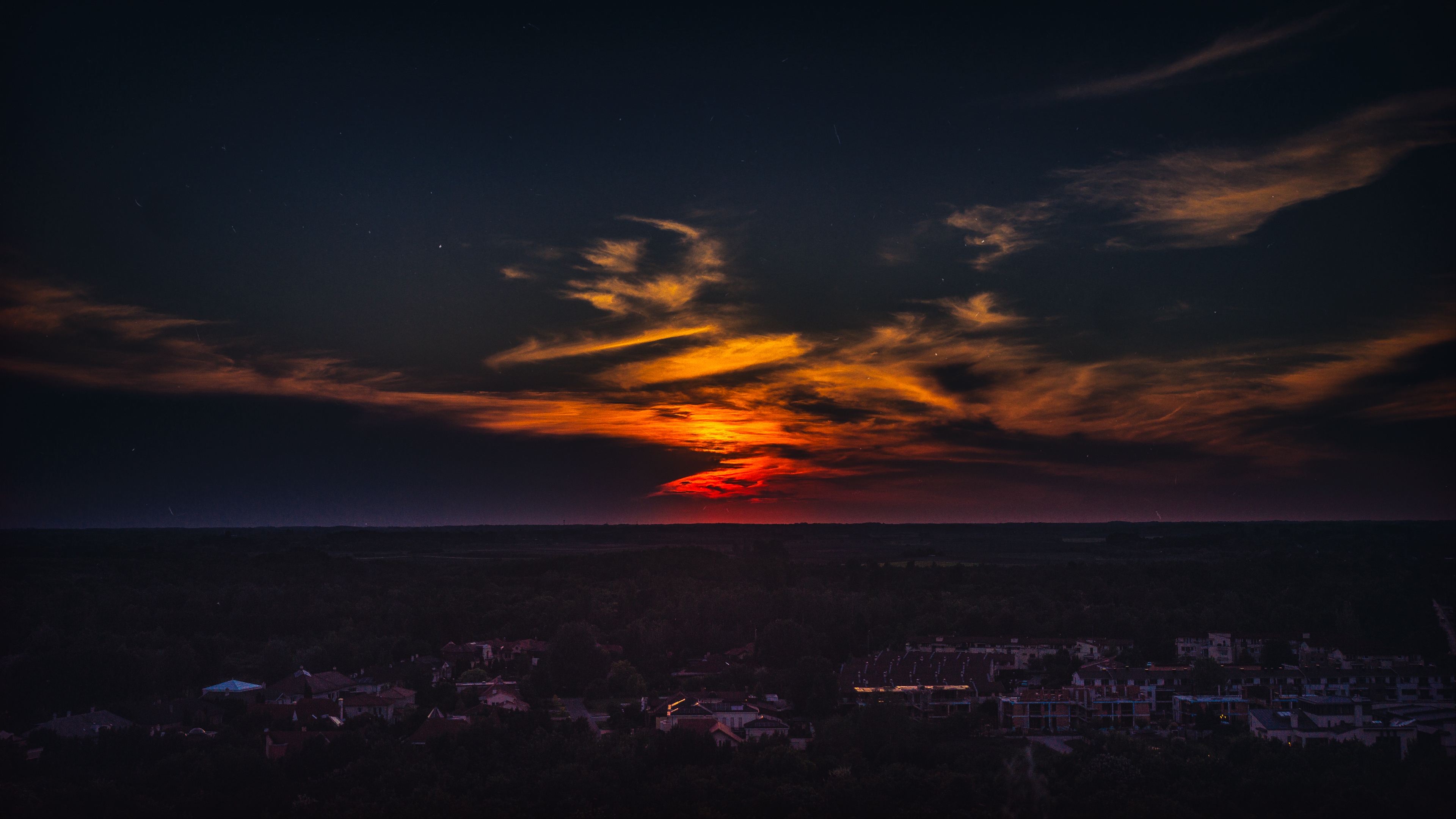 city sunset skyline top view kecskemet hungary 4k 1538068182