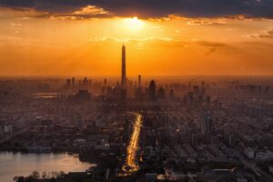 city sunset skyscrapers tianjin china 4k 1538066619