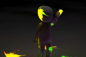 clipart person paint stains neon luminescence fluorescence 4k 1536854696