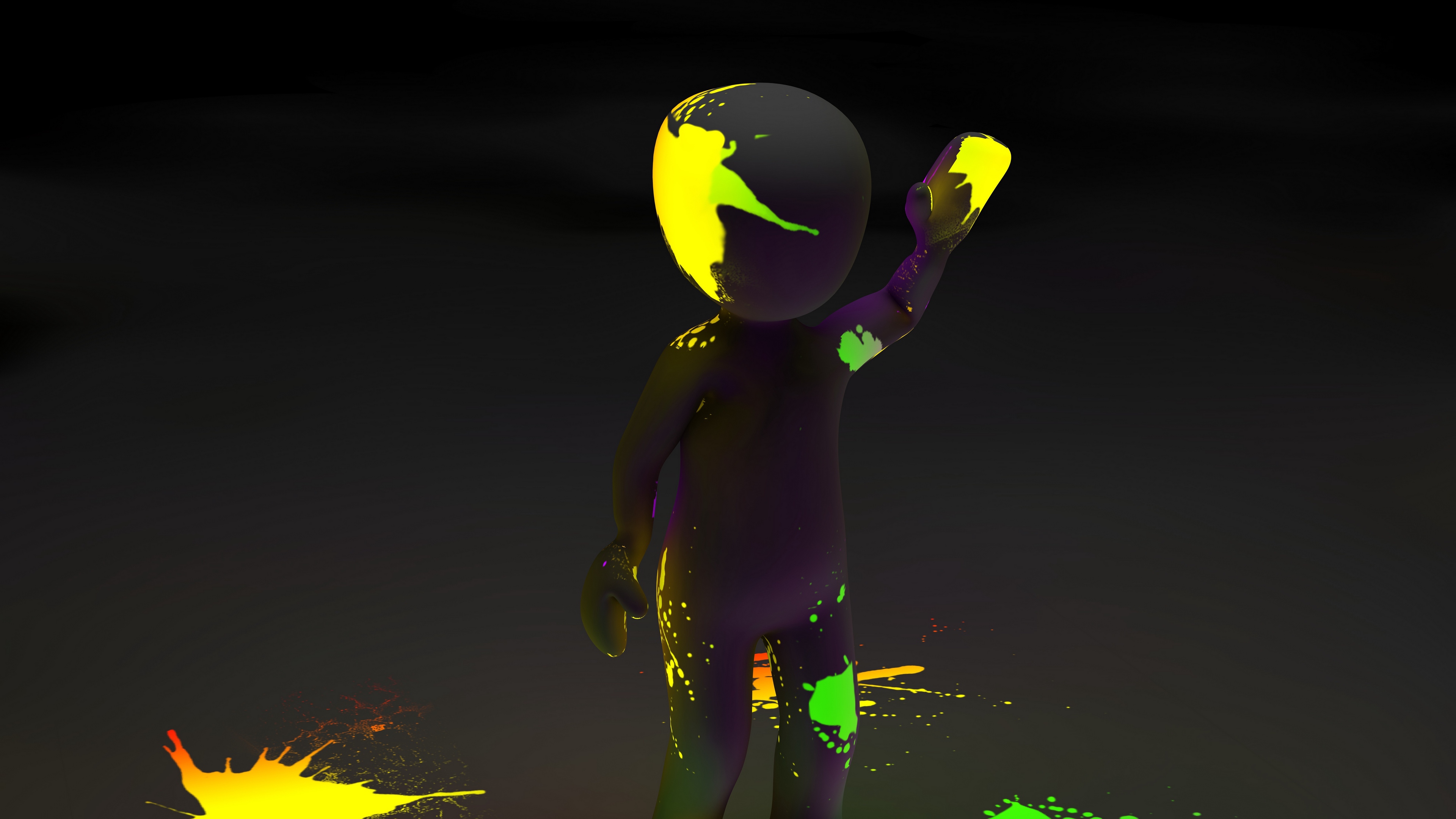 clipart person paint stains neon luminescence fluorescence 4k 1536854696