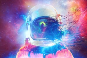 cosmonaut space suit multicolored space 4k 1536016994