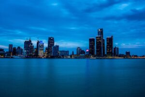 downtown skyline buildings evening 5k 1538070272