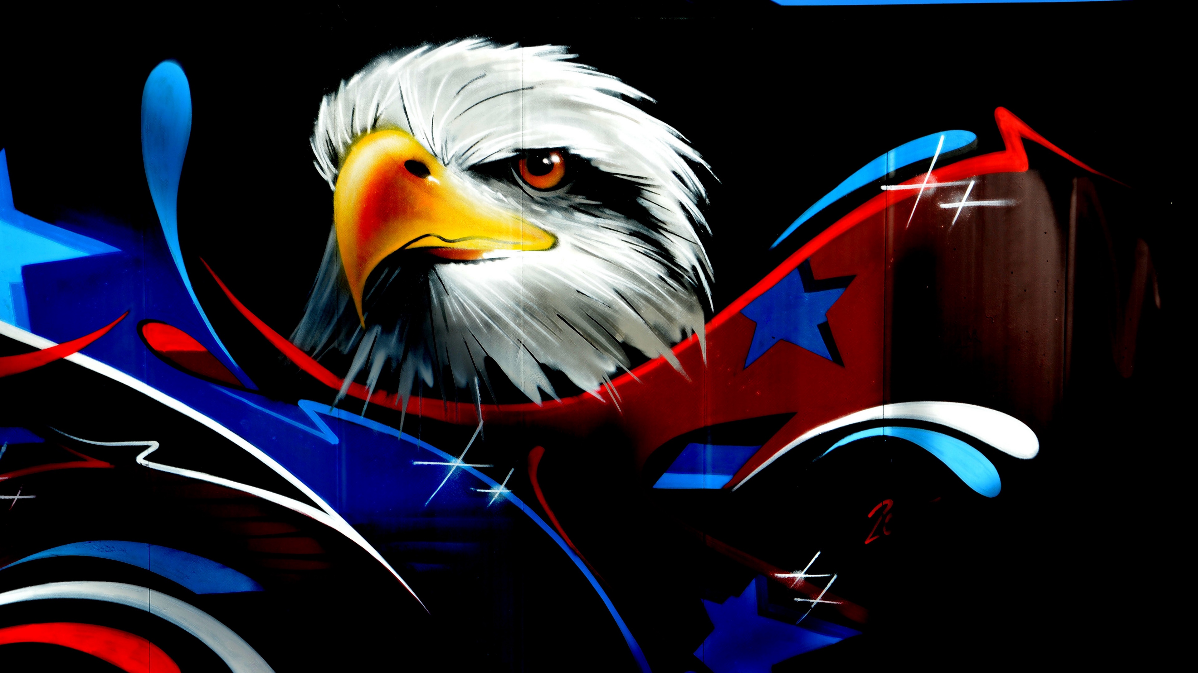eagle, art, graffiti, wall 4k graffiti, Eagle, art