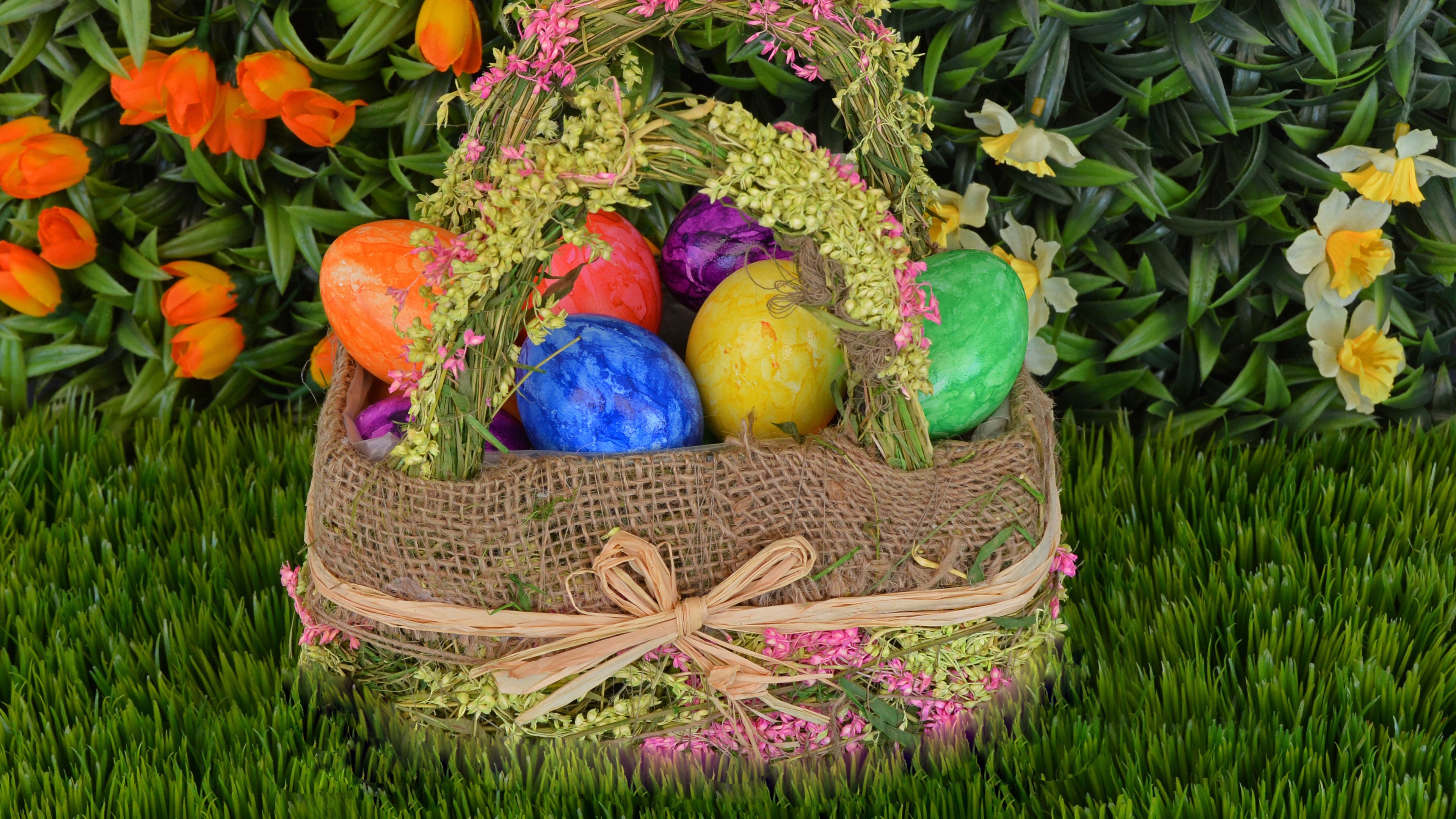 easter eggs basket easter eggs 4k 1538345229