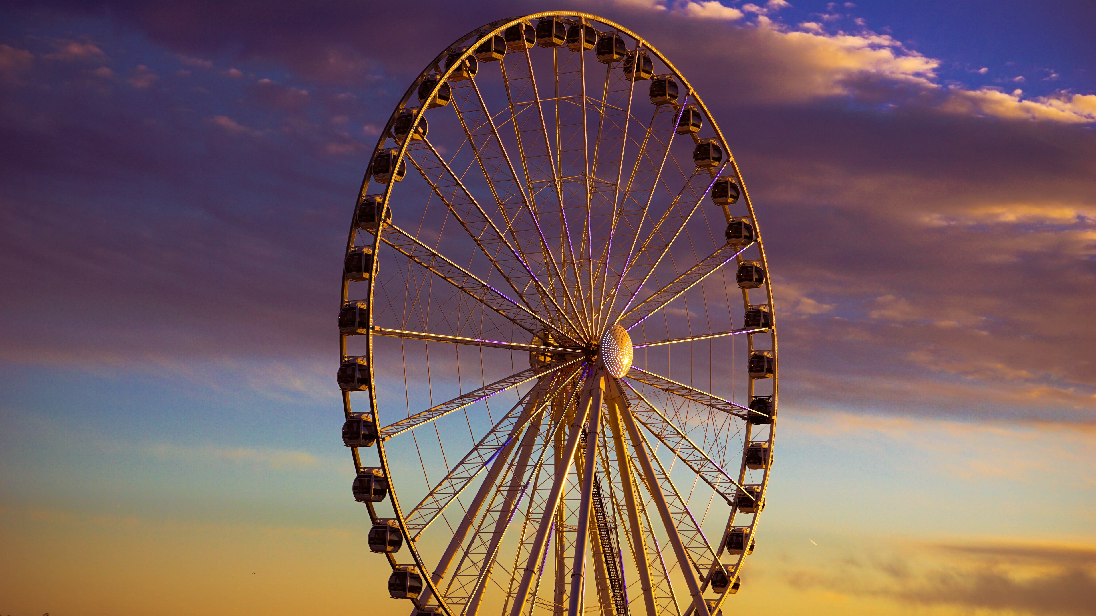 ferris wheel attraction entertainment evening 4k 1538064817