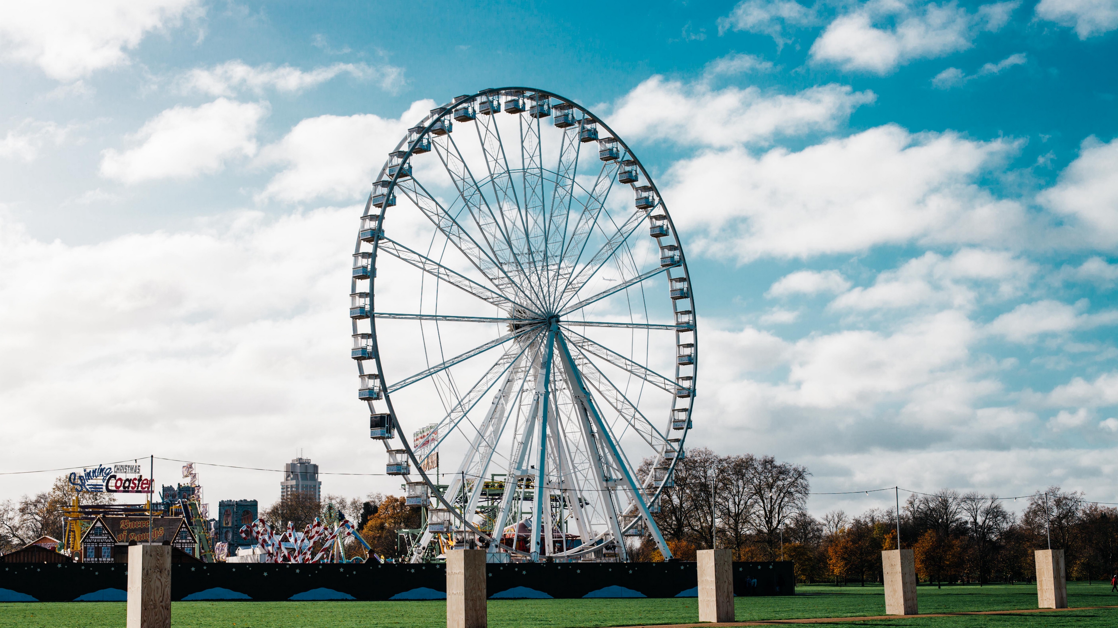 ferris wheel attraction park 4k 1538064821