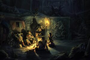 fire cauldron gharry cat elf torch hideaway 4k 1536098160