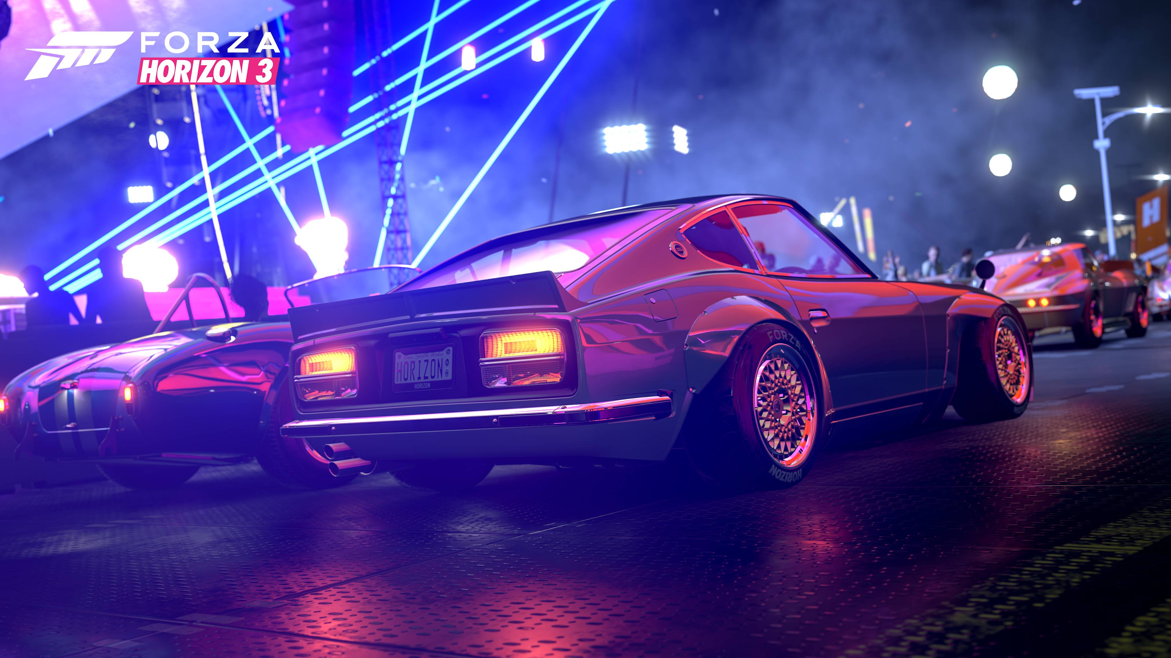 forza horizon ford mustang colorful lights 4k 1537691023