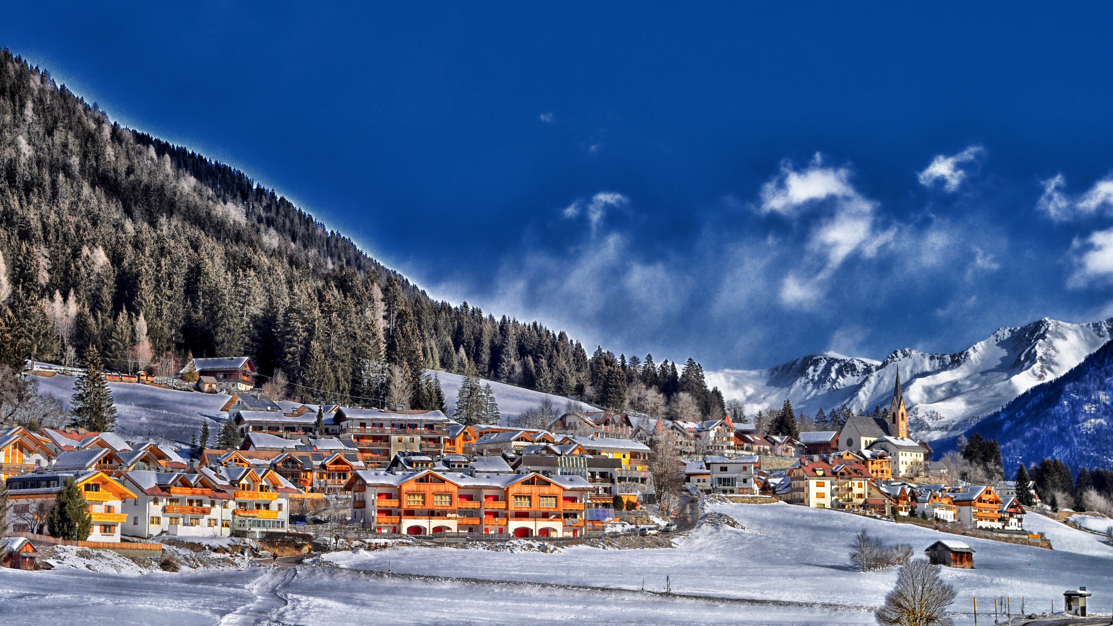 france village mountains houses 4k 1538067127