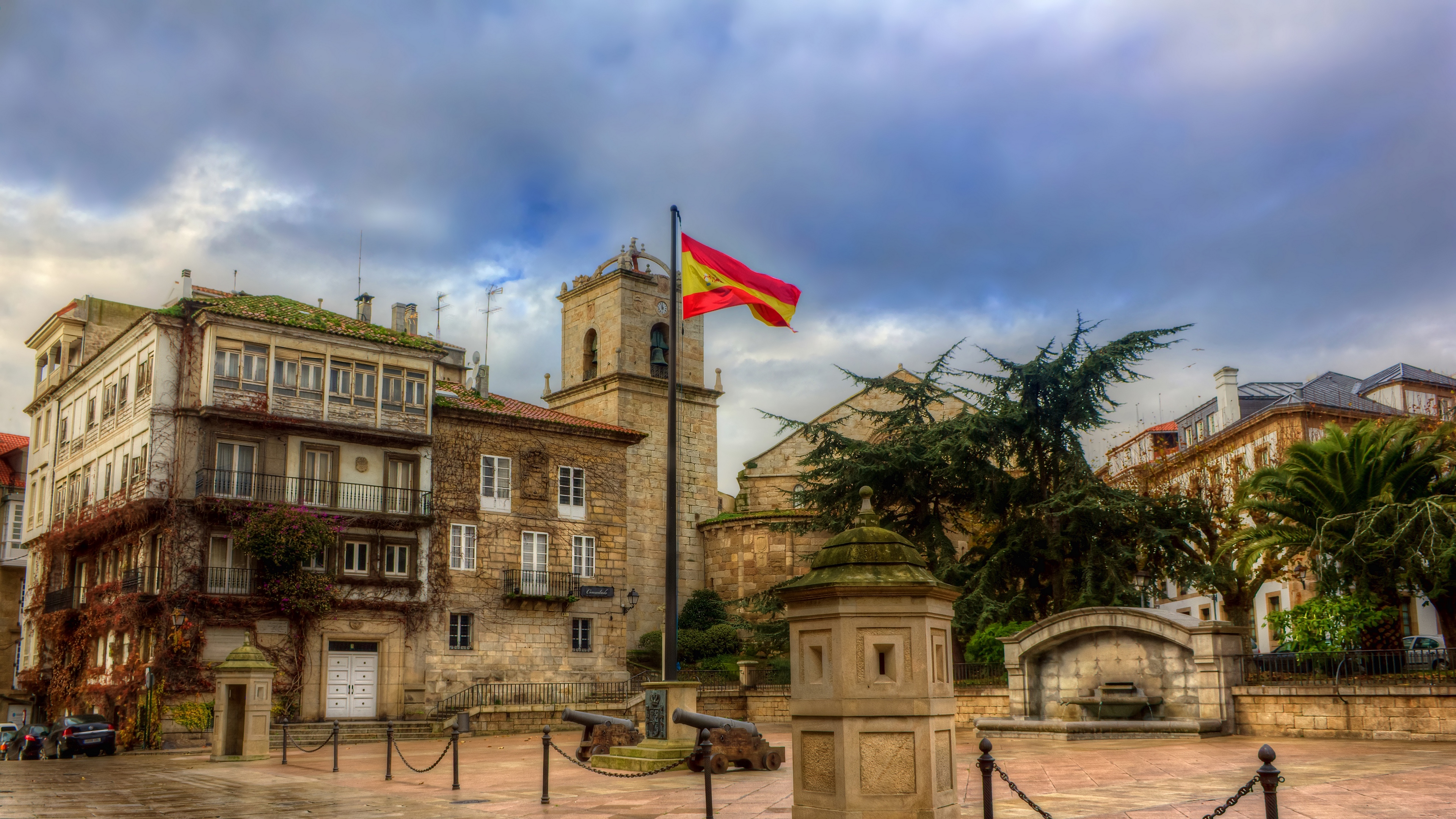 hdr square in la coruna spain 4k 1538066253