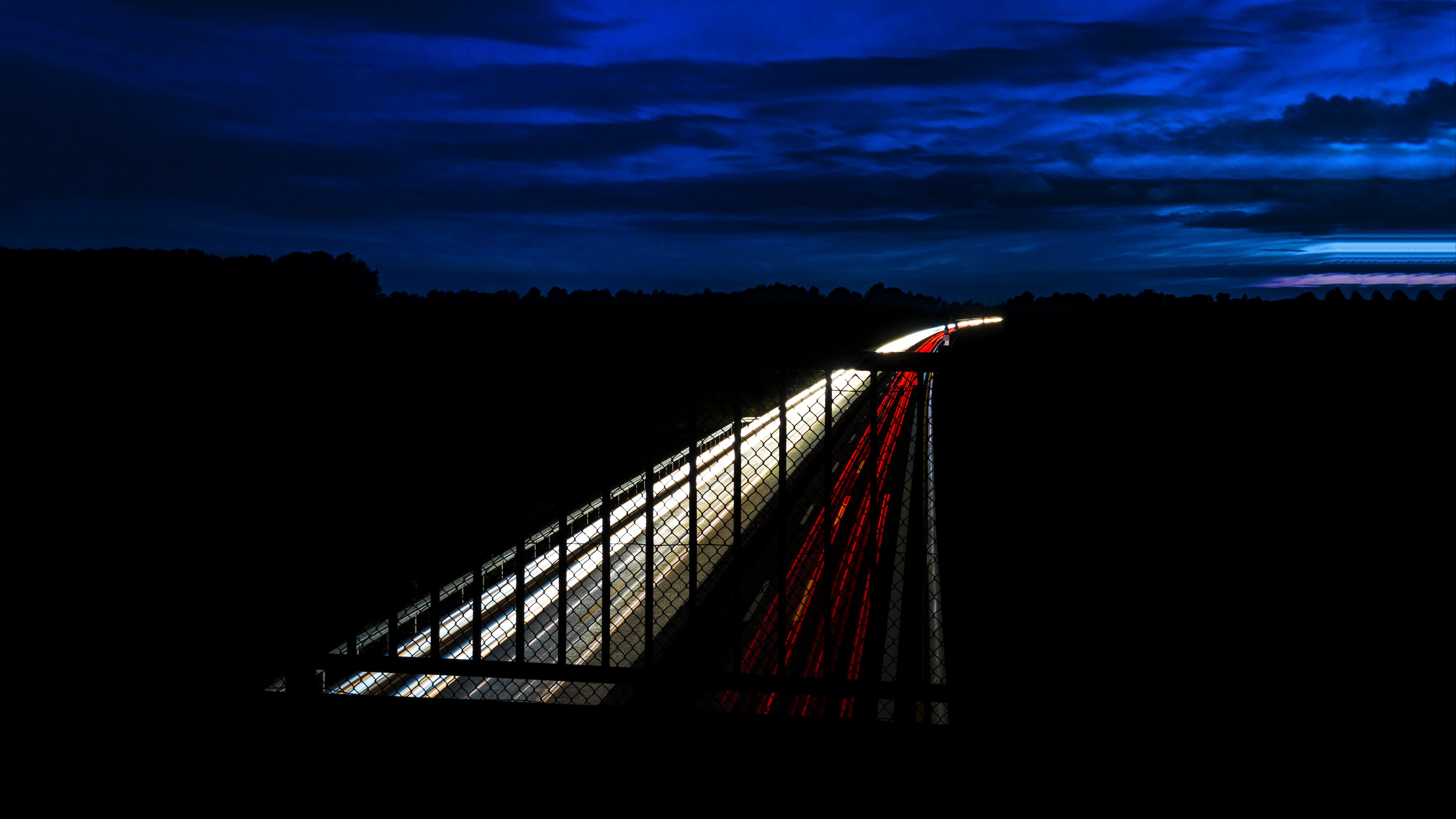 highway night bridge road light 4k 1538066044