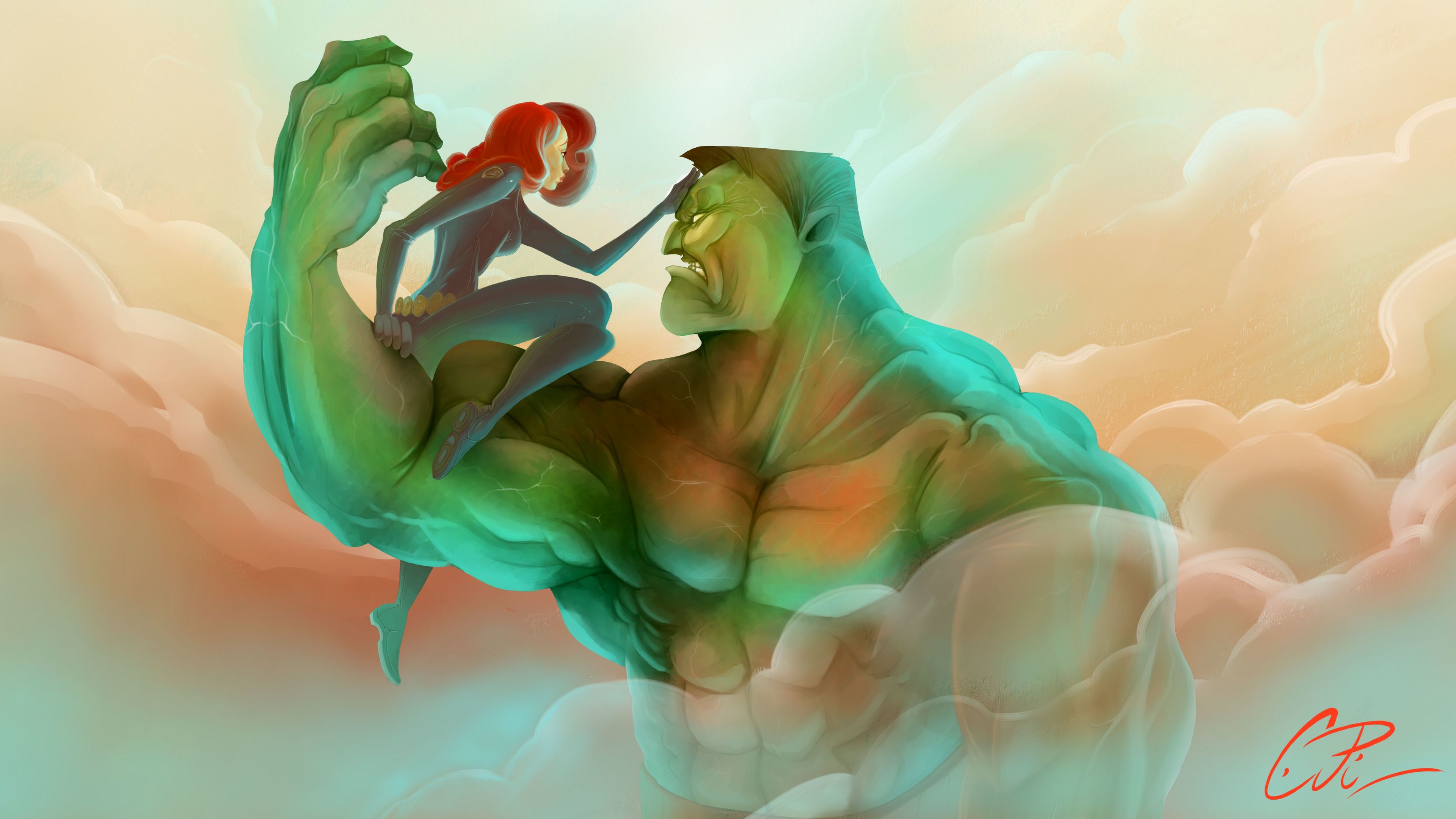 hulk and black widow artwork 1536522219