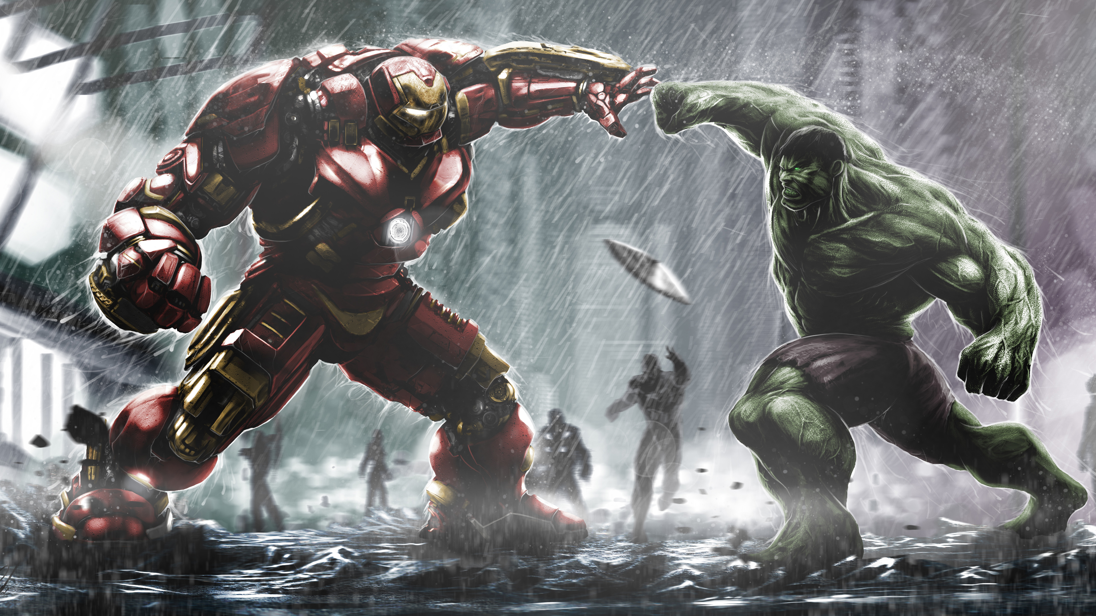 Wallpaper 4k Hulkbuster Vs Hulk 4k Artist Wallpapers Hulk